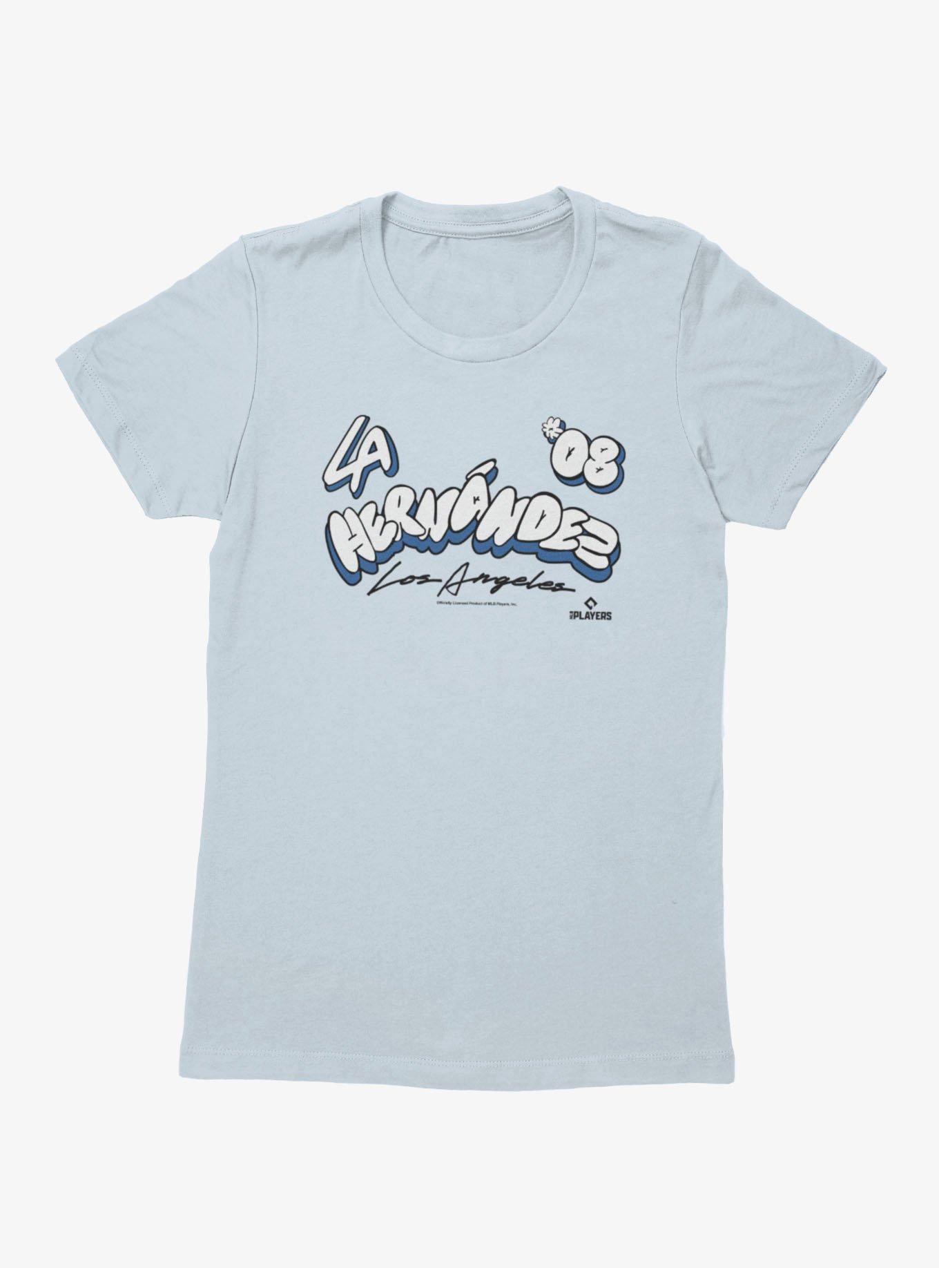 MLB Los Angeles Dodgers Enrique Kike Hernandez Bubble Letters 08 Womens T-Shirt Her Universe Exclusive, , hi-res