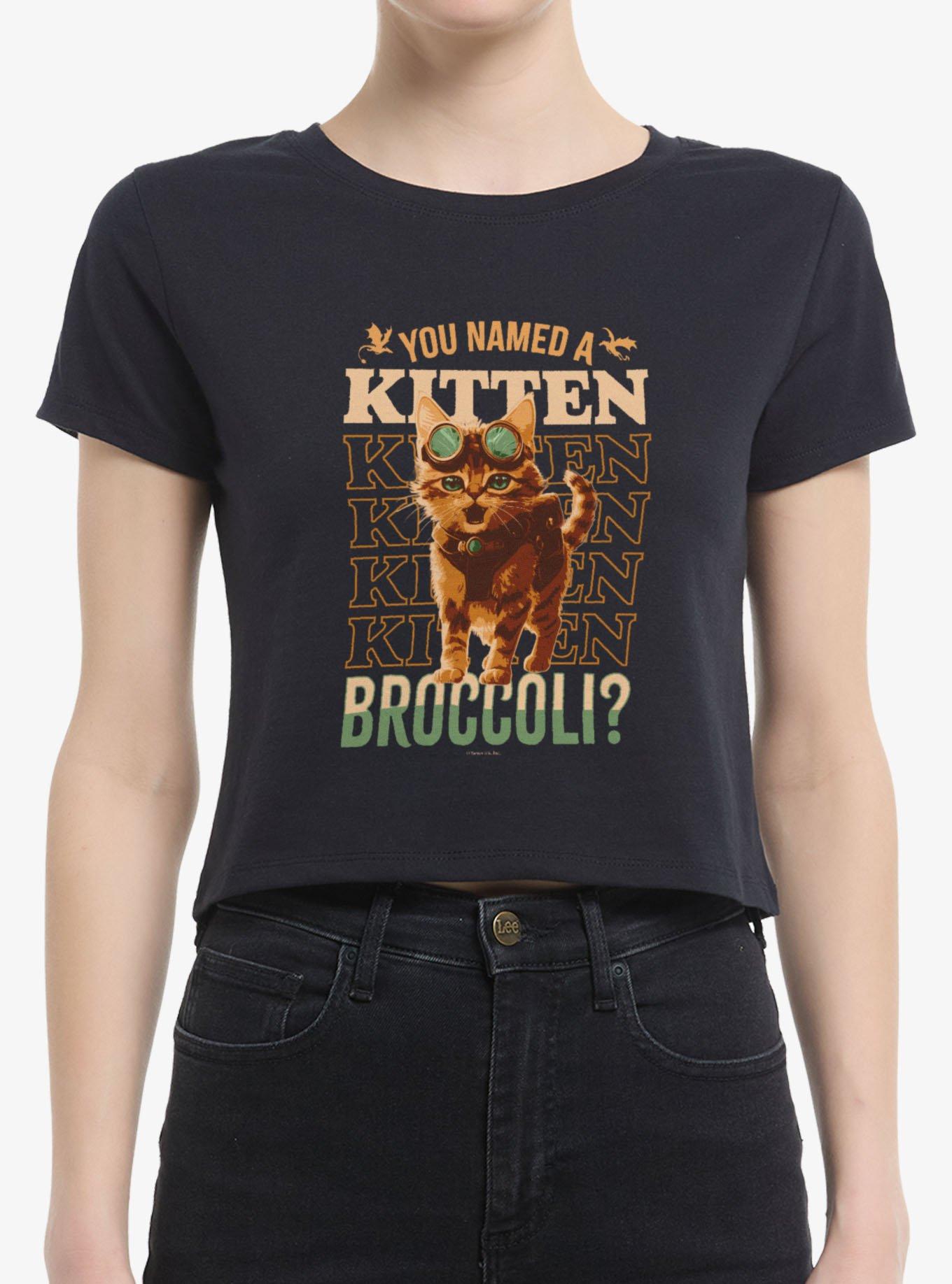 The Empyrean Fourth Wing Name A Kitten Broccoli Womens Boxy Crop T-Shirt, , hi-res