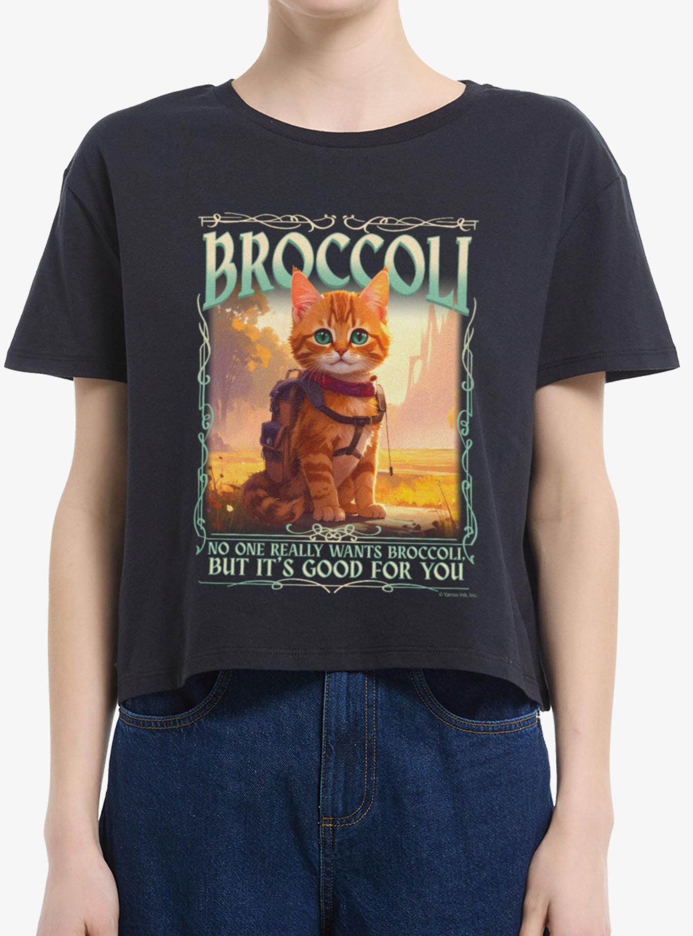 The Empyrean Fourth Wing Broccoli Womens Boxy Crop T-Shirt