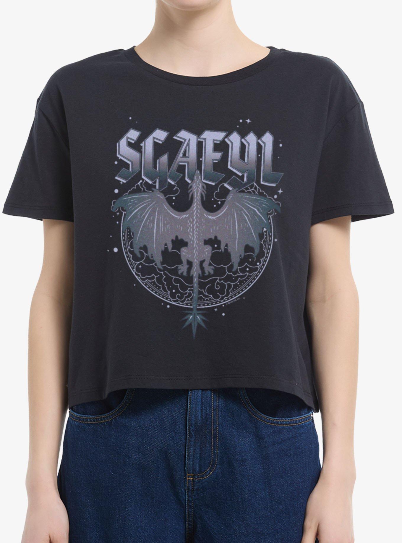 The Empyrean Fourth Wing Sgaeyl Flight Womens Boxy Crop T-Shirt, , hi-res