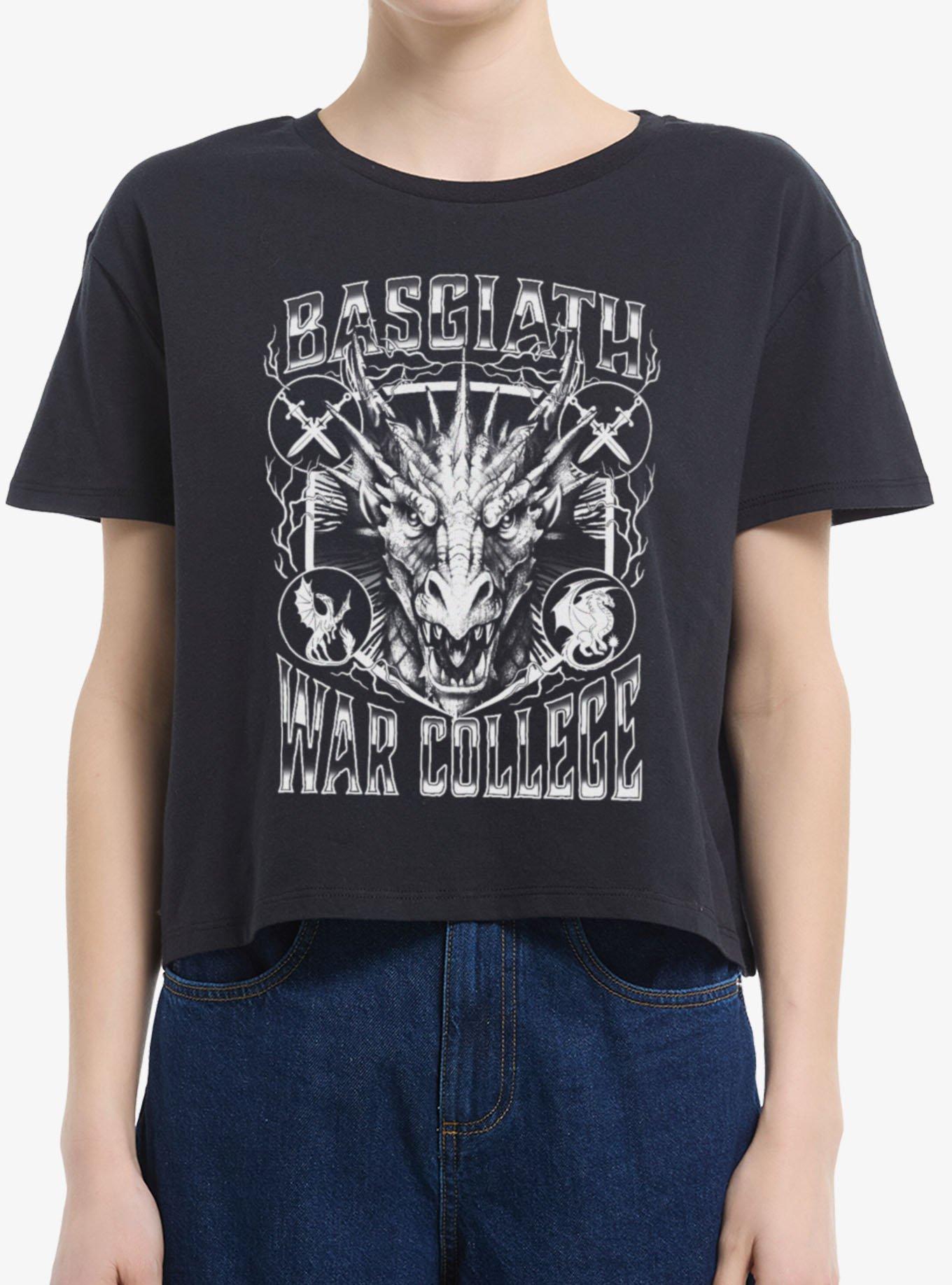 The Empyrean Fourth Wing Dragon Head Womens Boxy Crop T-Shirt, , hi-res