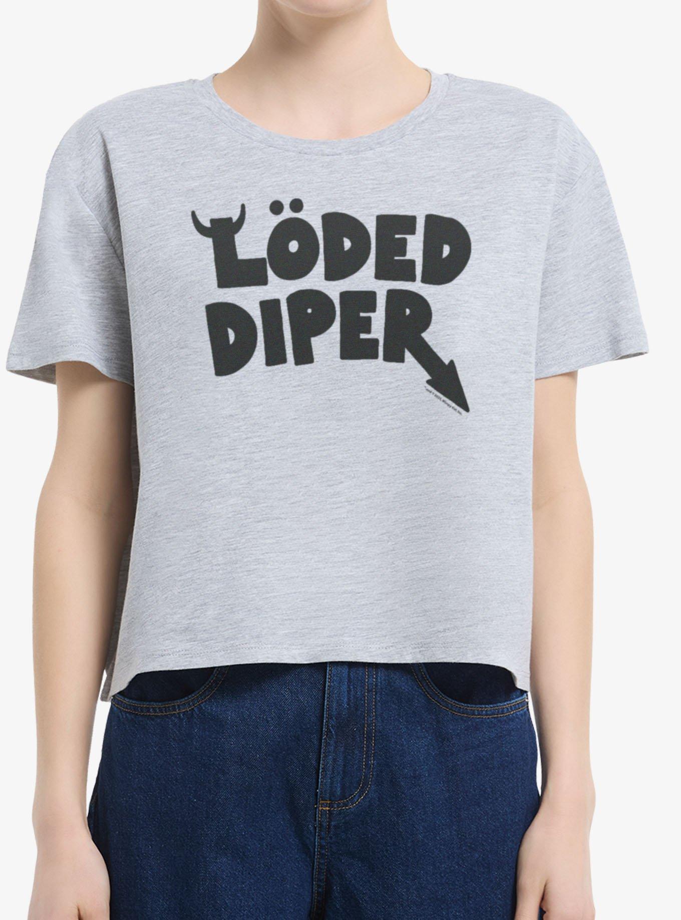 Diary Of A Wimpy Kid Loded Diper Logo Womens Boxy Crop T-Shirt, , hi-res