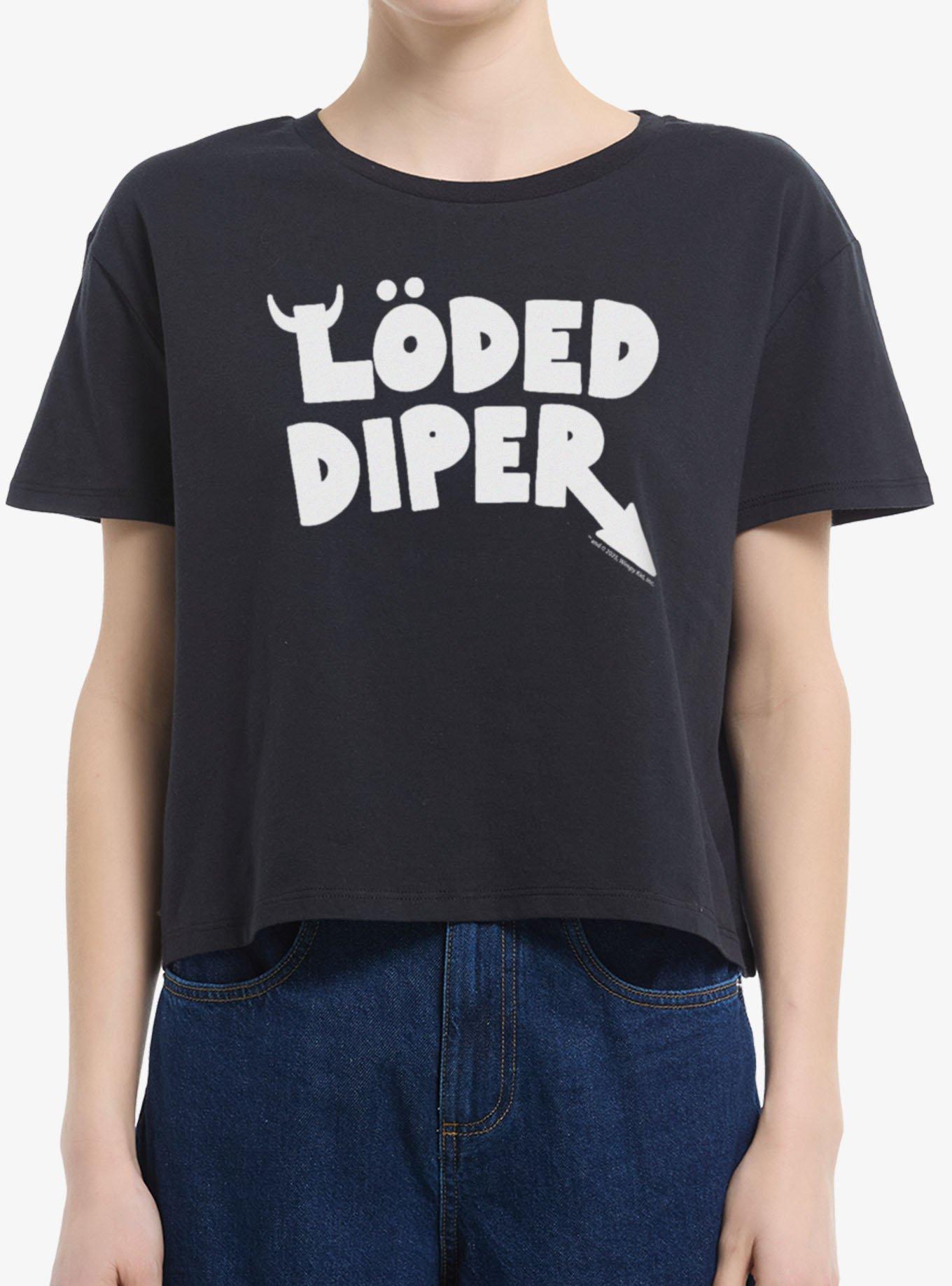 Diary Of A Wimpy Kid Loded Diper Logo Womens Boxy Crop T-Shirt, , hi-res
