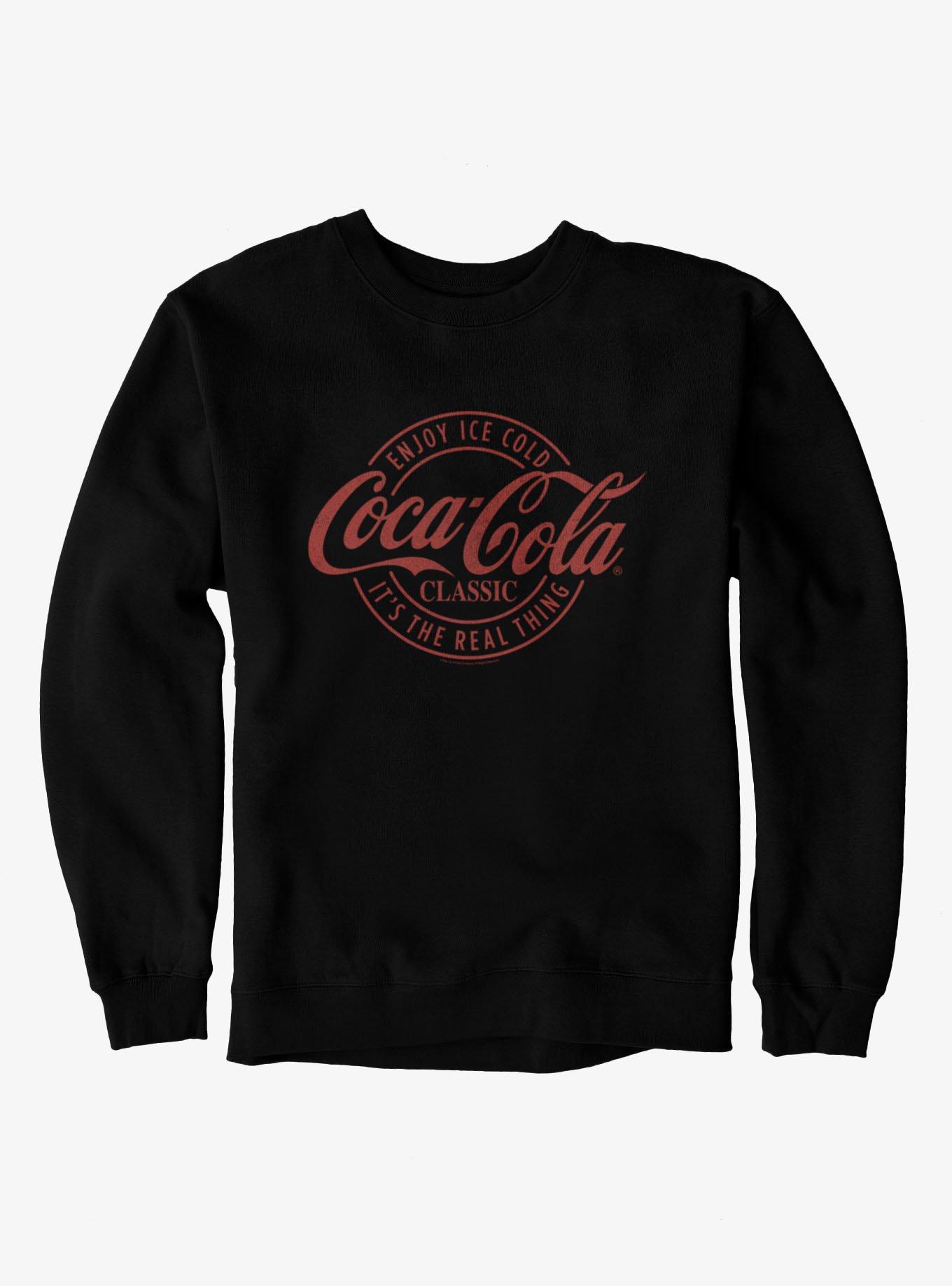 Coca-Cola Classic Enjoy The Real Thing Sweatshirt, BLACK, hi-res view 1