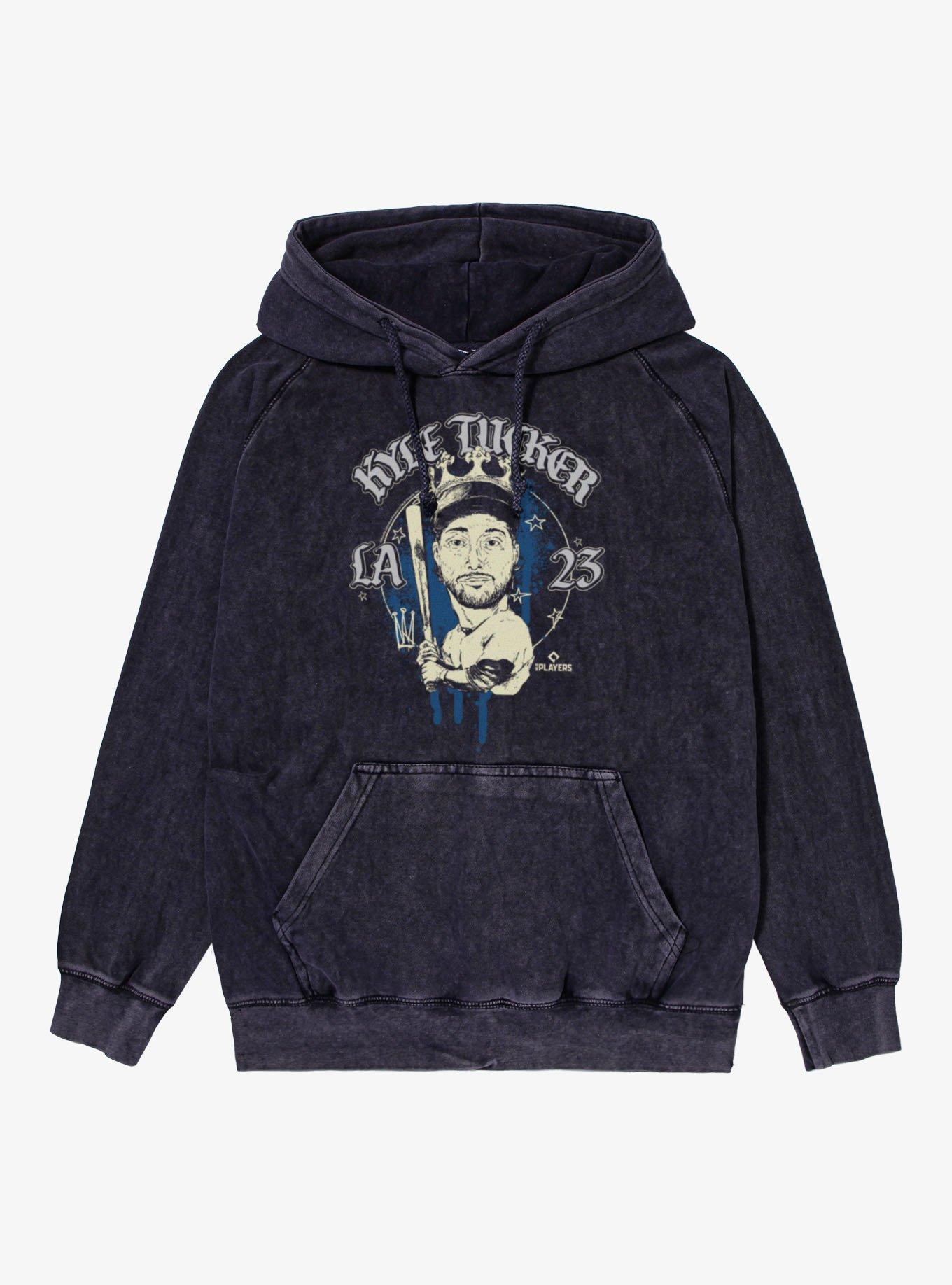 MLB Los Angeles Dodgers Kyle Tucker Caricature LA 23 Vintage Mineral Washed Hoodie Box Lunch Exclusive, , hi-res