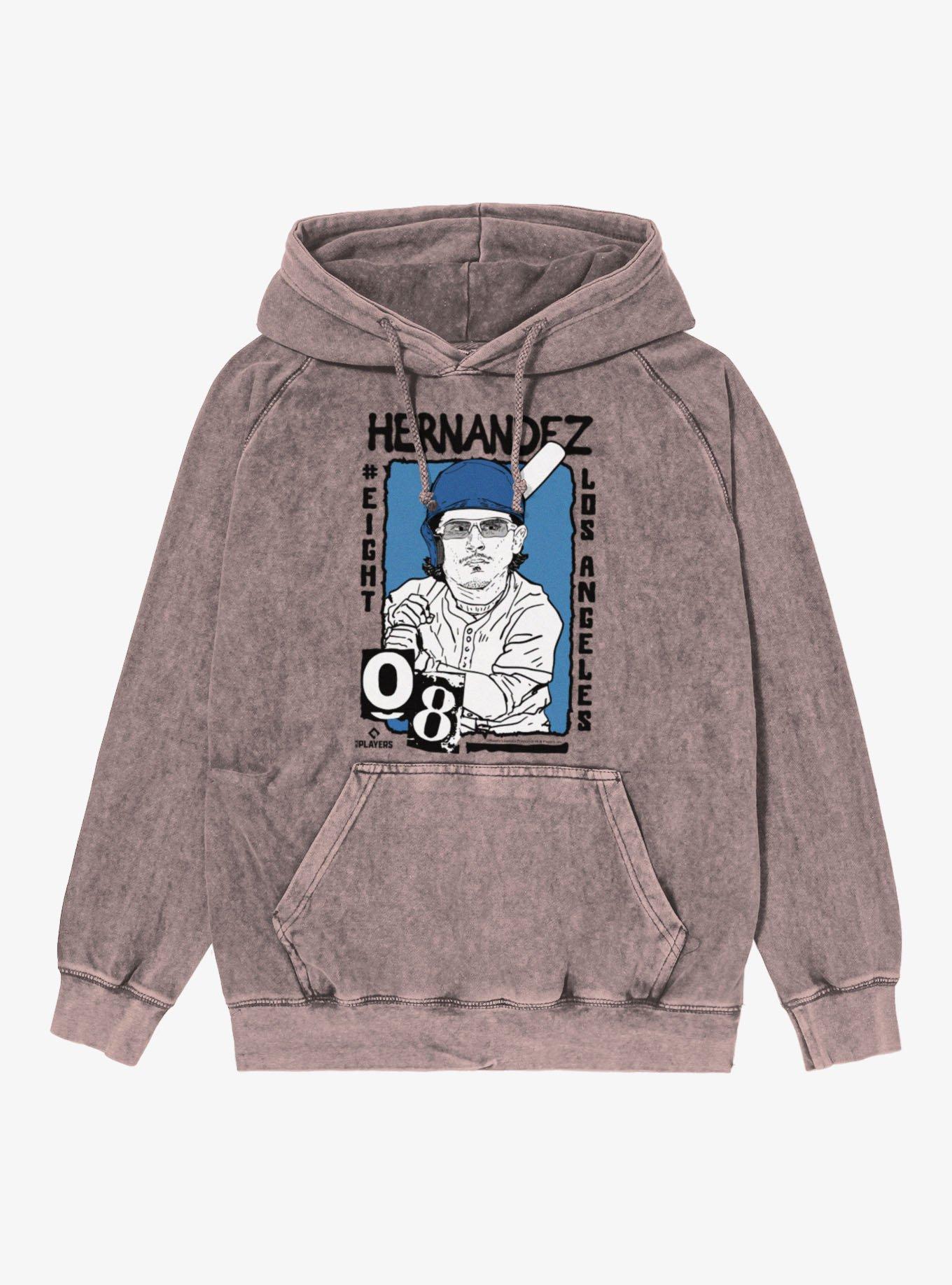 MLB Los Angeles Dodgers Enrique Kike Hernandez Caricature 08 Vintage Mineral Washed Hoodie Box Lunch Exclusive, , hi-res
