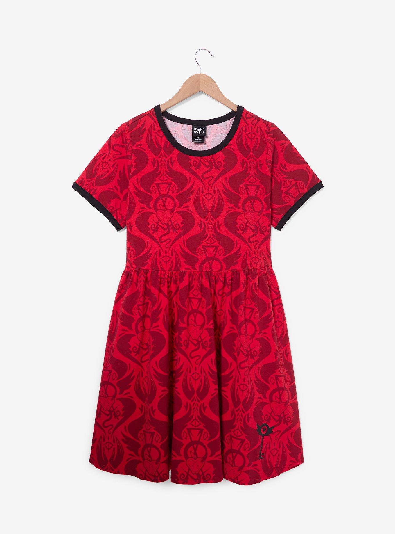 Hazbin Hotel Character Icons Allover Print Plus Size Skater Dress - BoxLunch Exclusive, , hi-res