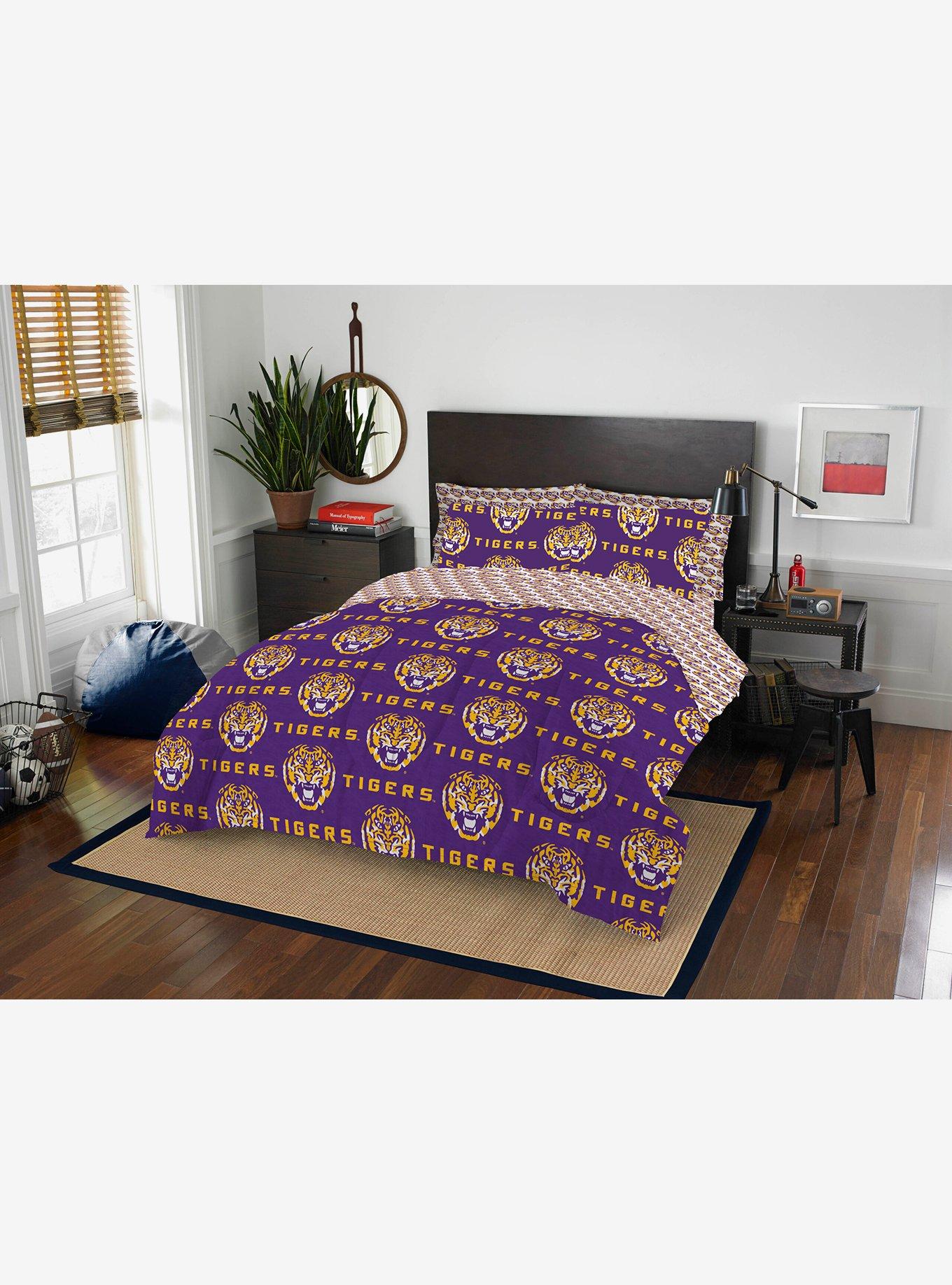 NCAA LSU Rotary 7PC Queen Bed In Bag Set