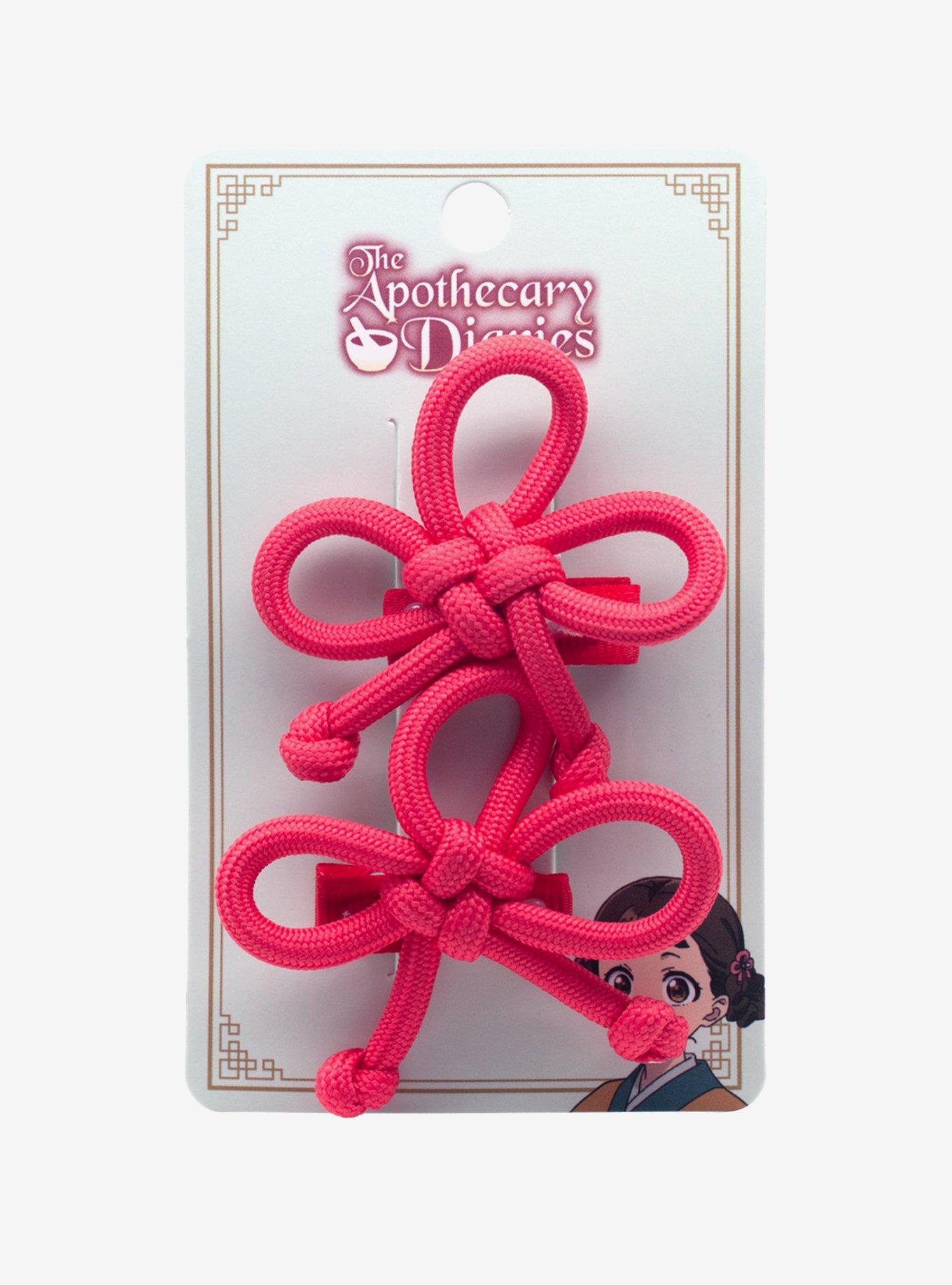 The Apothecary Diaries Xiaolan Pink Bow Hair Clip Set