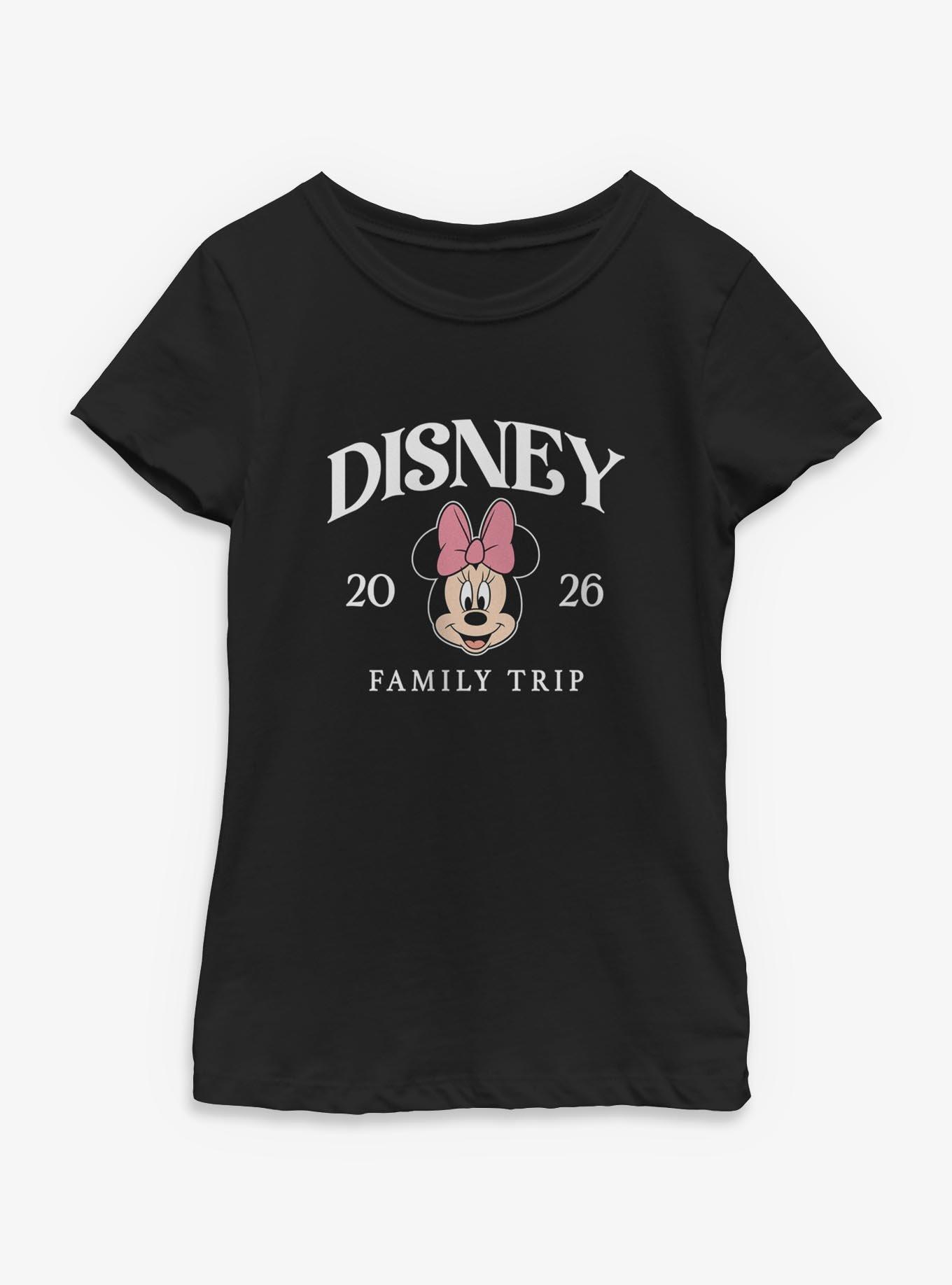 Disney Minnie Mouse Face Disney Family Trip 2026 Youth Girls T-Shirt, , hi-res