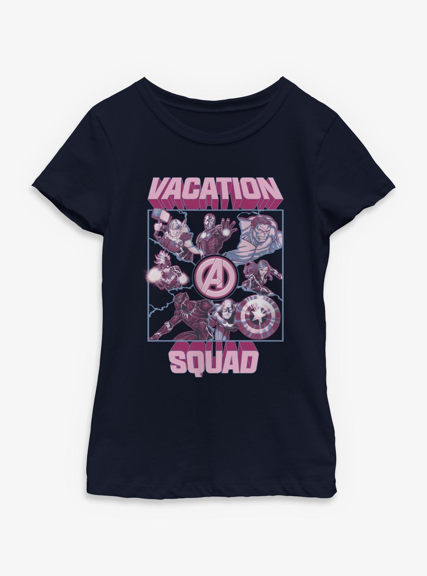 Marvel Avengers Vacation Squad Square Youth Girls T-Shirt, , hi-res