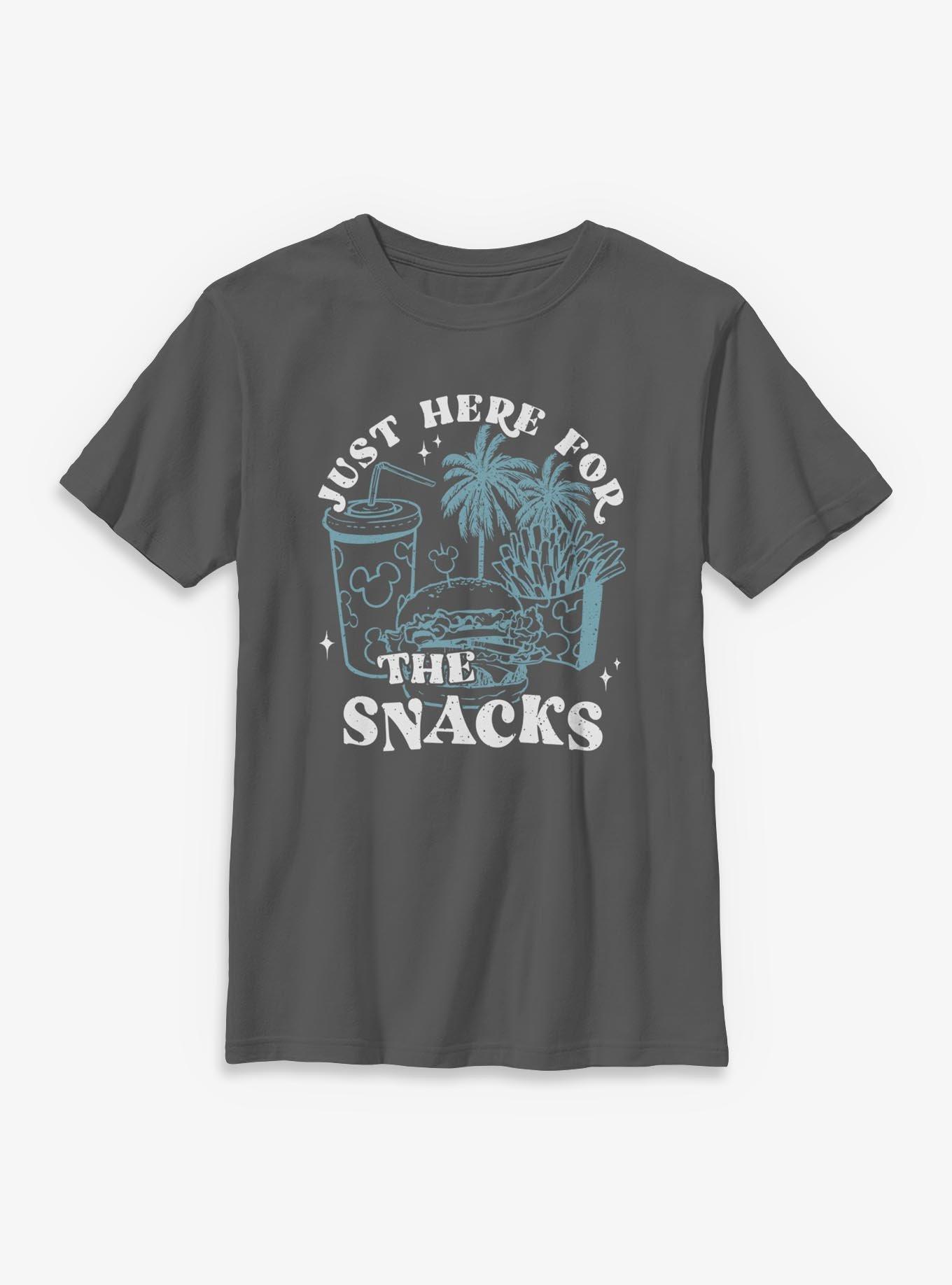 Disney Mickey Mouse Just Here For The Snacks Youth T-Shirt, CHARCOAL, hi-res