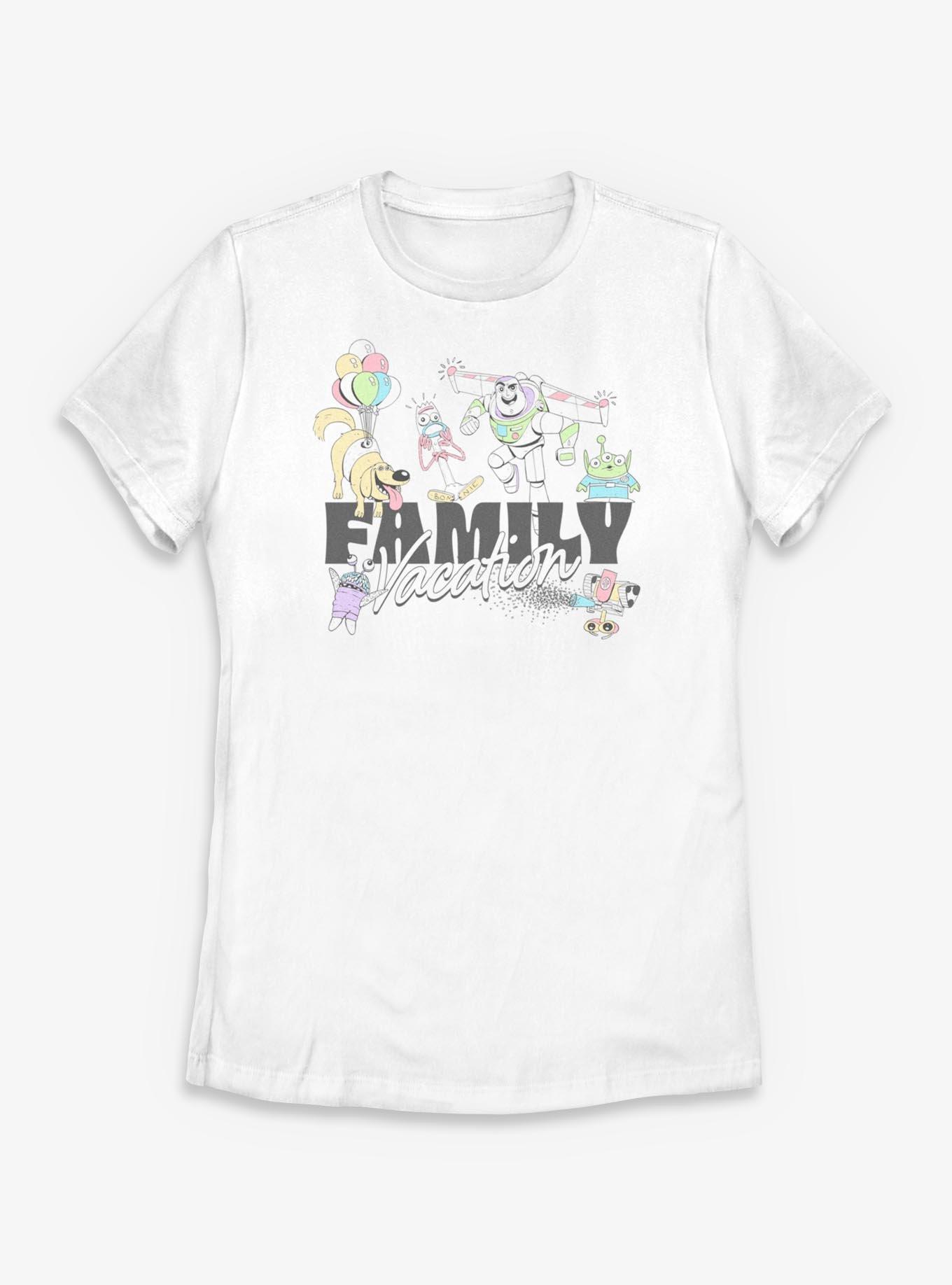 Disney Pixar Family Vacation Characters Womens T-Shirt, WHITE, hi-res view 1