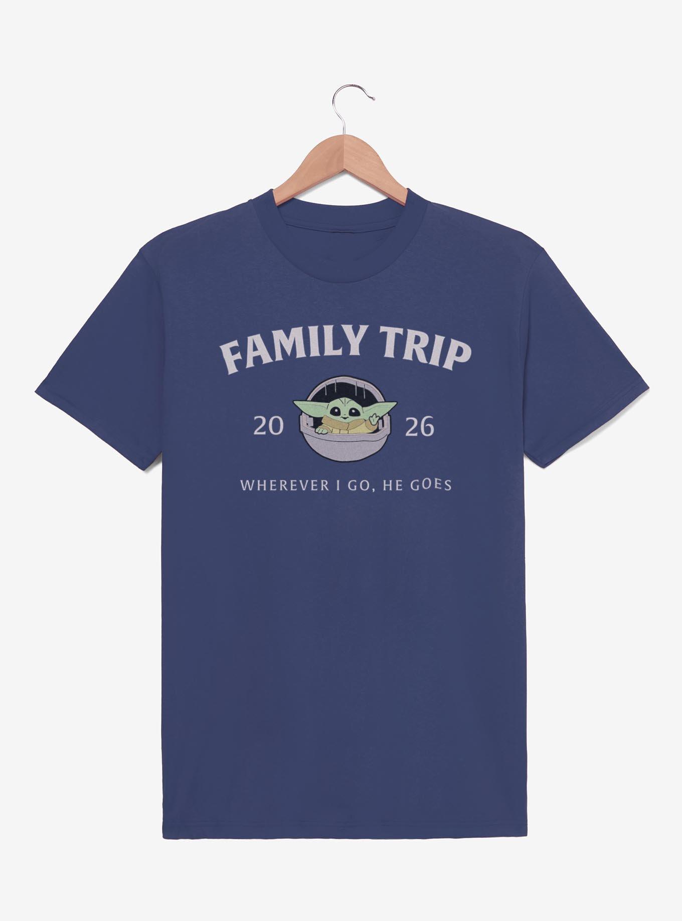 Star Wars The Mandalorian Family Trip 2026 Wherever I Go He Goes Grogu T-Shirt, , hi-res