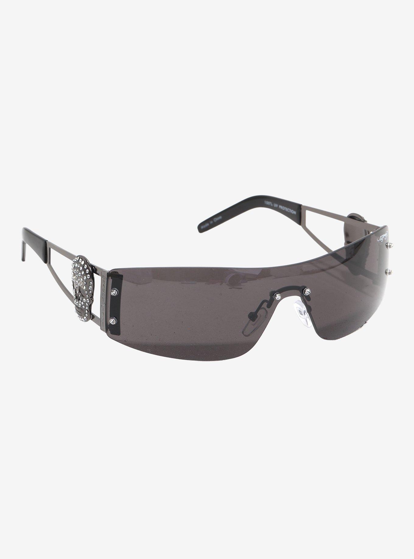 Ed Hardy Rhinestone Skull Sunglasses, , hi-res