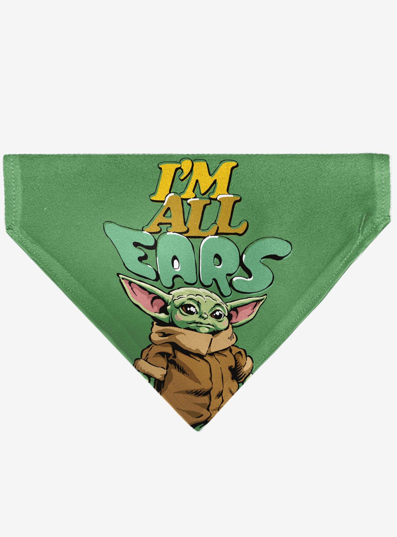 Star Wars Grogu I'm All Ears Pose Green Slip On Collar Pet Bandana - Bandana Only, , hi-res