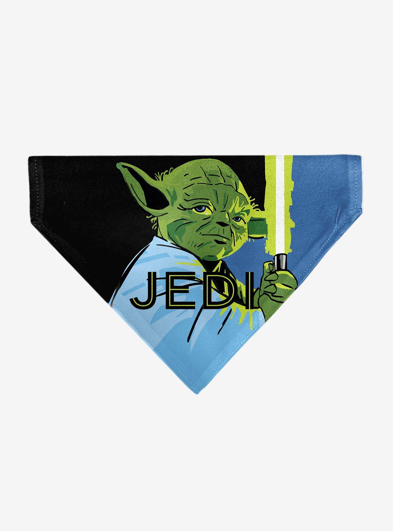 Star Wars Jedi Text and Yoda Lightsaber Pop Art Slip On Collar Pet Bandana - Bandana Only, , hi-res