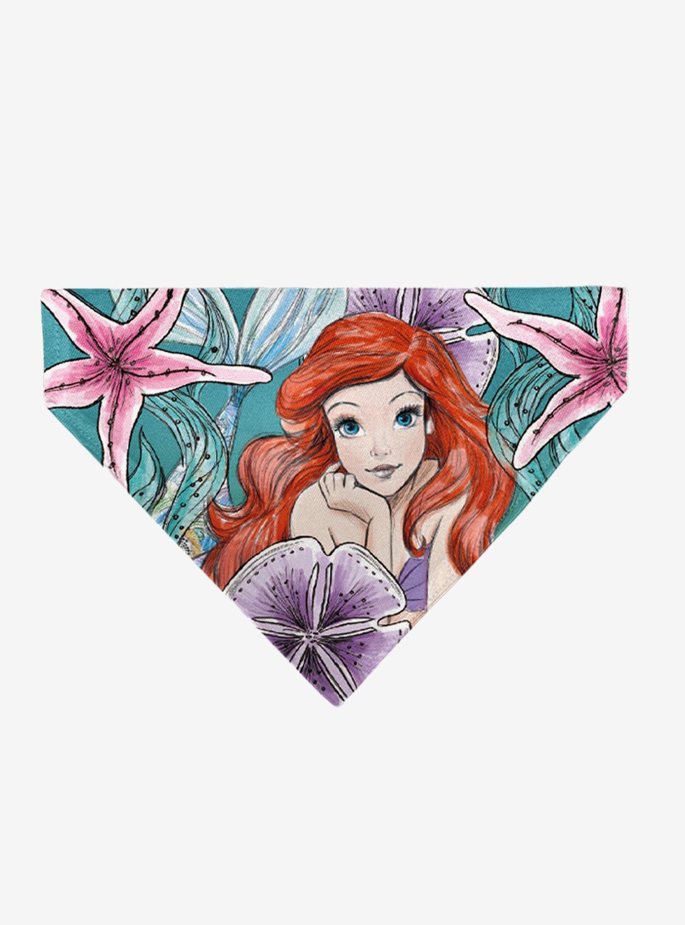 Disney The Little Mermaid Ariel Pose and Shells Sketch Slip On Collar Pet Bandana - Bandana Only, , hi-res