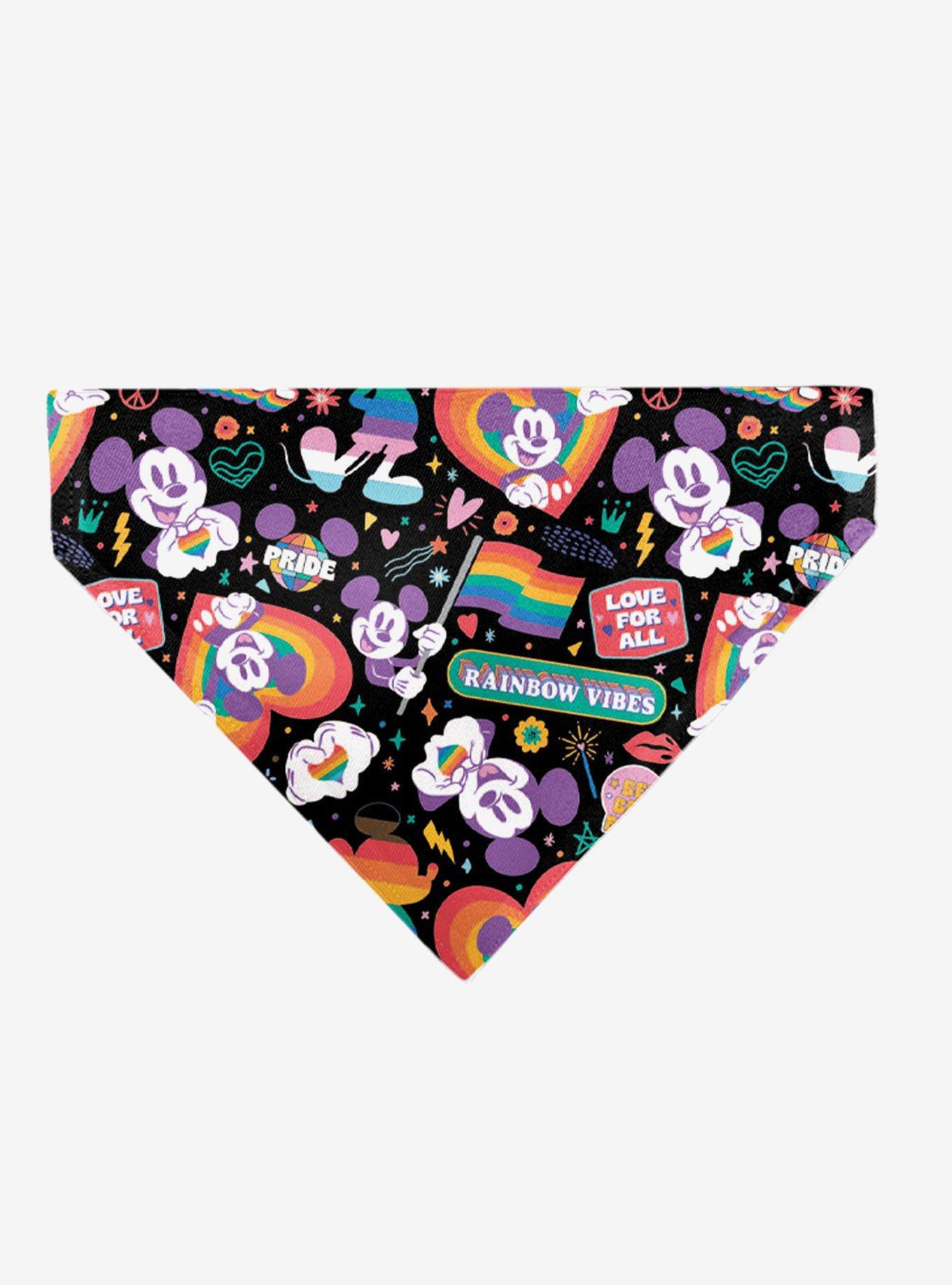 Disney Mickey Mouse Pride Poses Rainbow Collage Slip On Collar Pet Bandana - Bandana Only, , hi-res