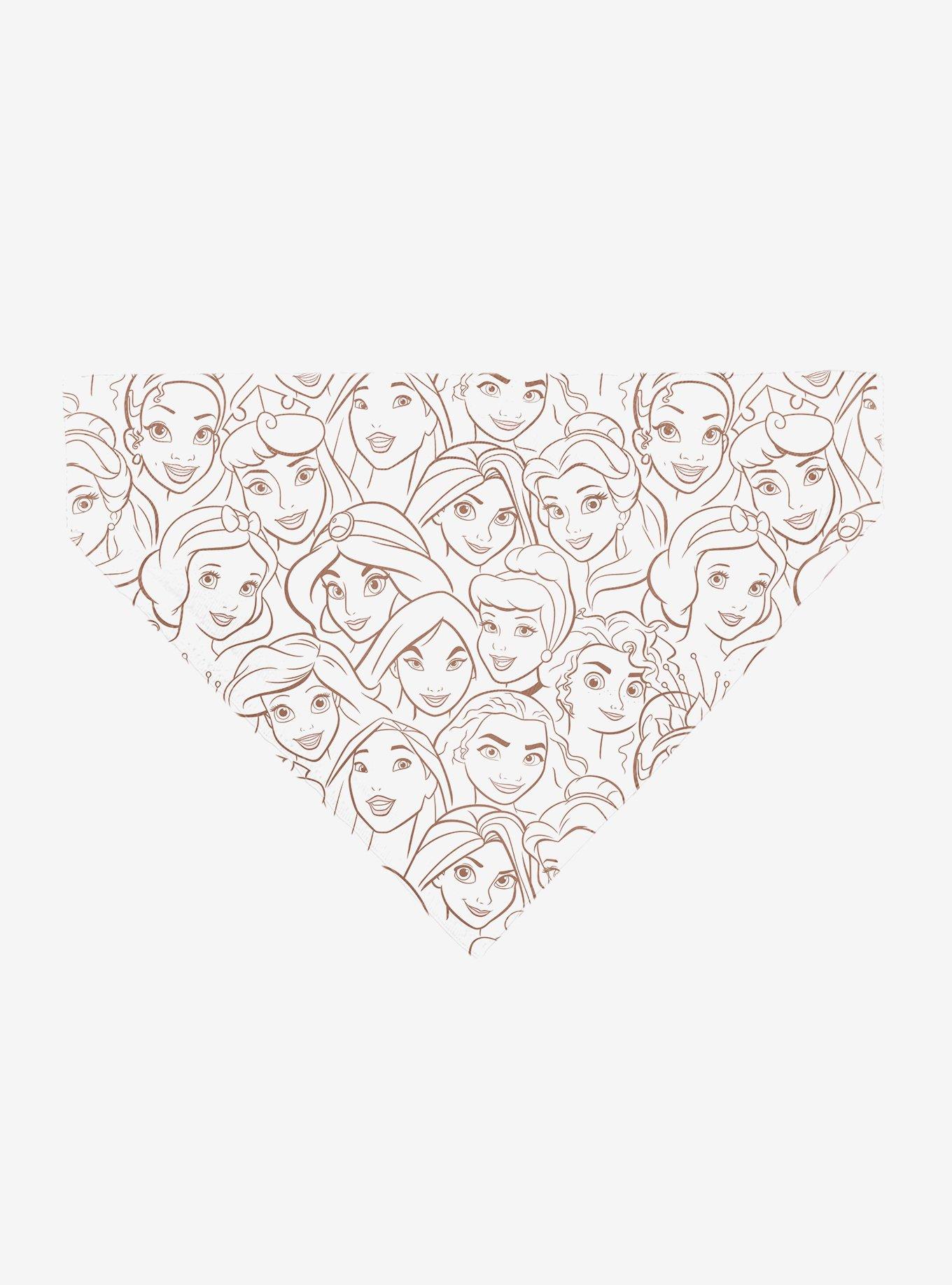 Disney Princess Faces Stacked Slip On Collar Pet Bandana - Bandana Only, , hi-res