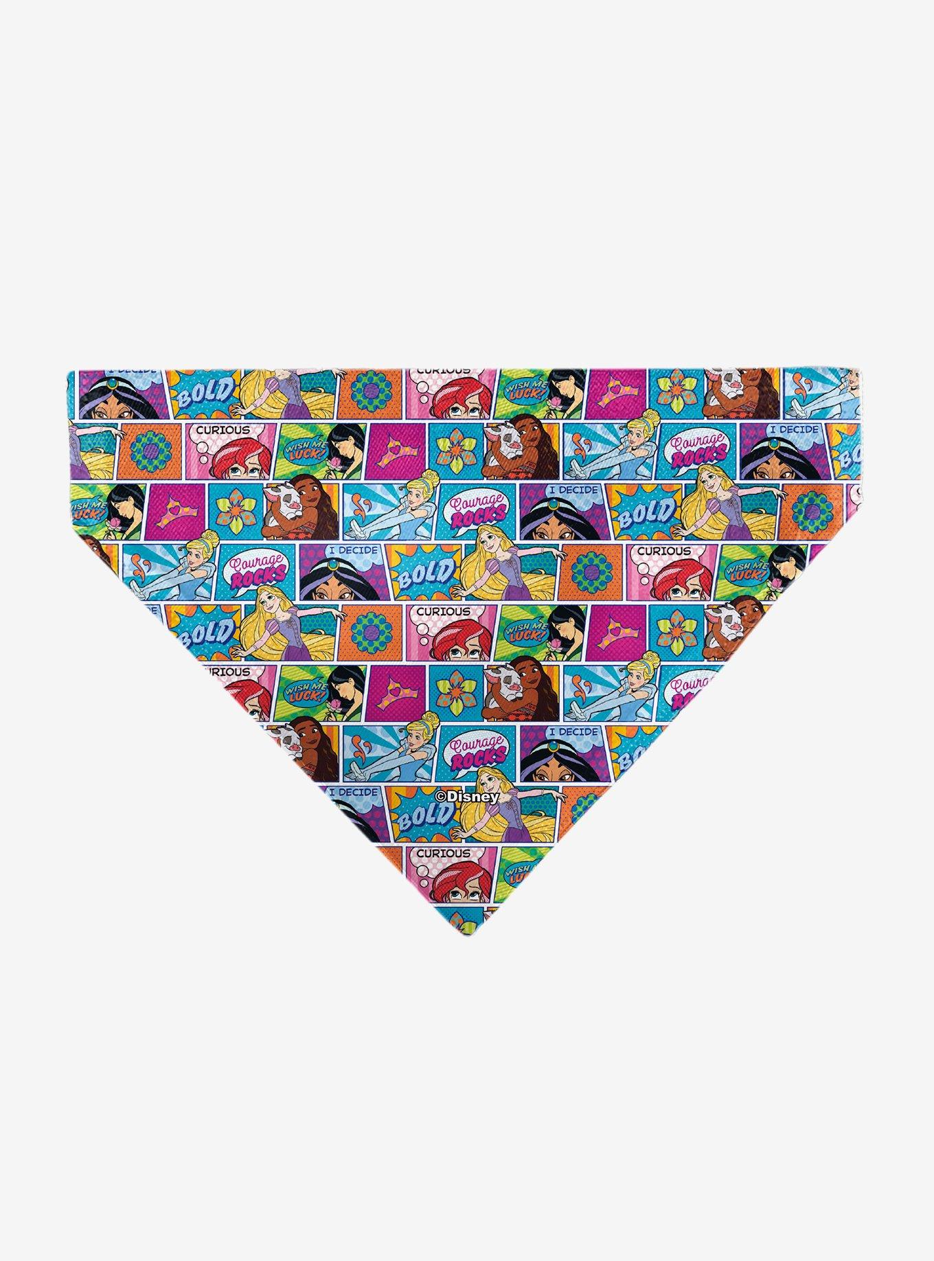 Disney Princess Pose and Quote Pop Art Blocks Slip On Collar Pet Bandana - Bandana Only, , hi-res