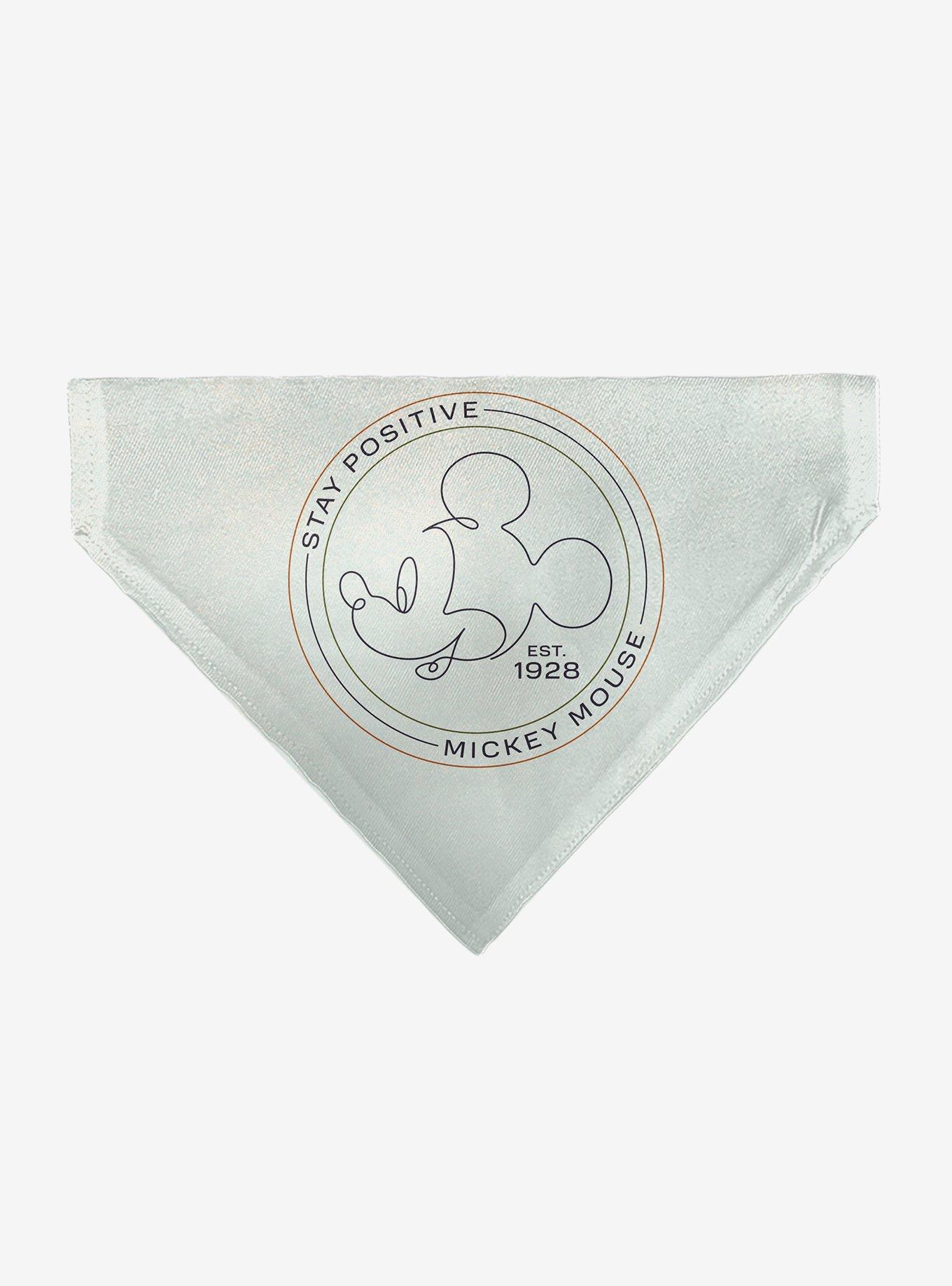 Disney Mickey Mouse Stay Positive Line Slip On Collar Pet Bandana - Bandana Only