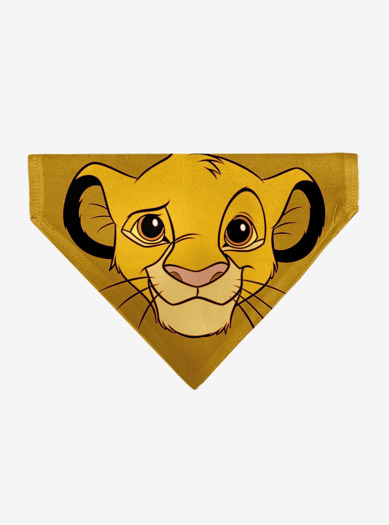 Disney Lion King Young Simba Face Close Up Slip On Collar Pet Bandana - Bandana Only