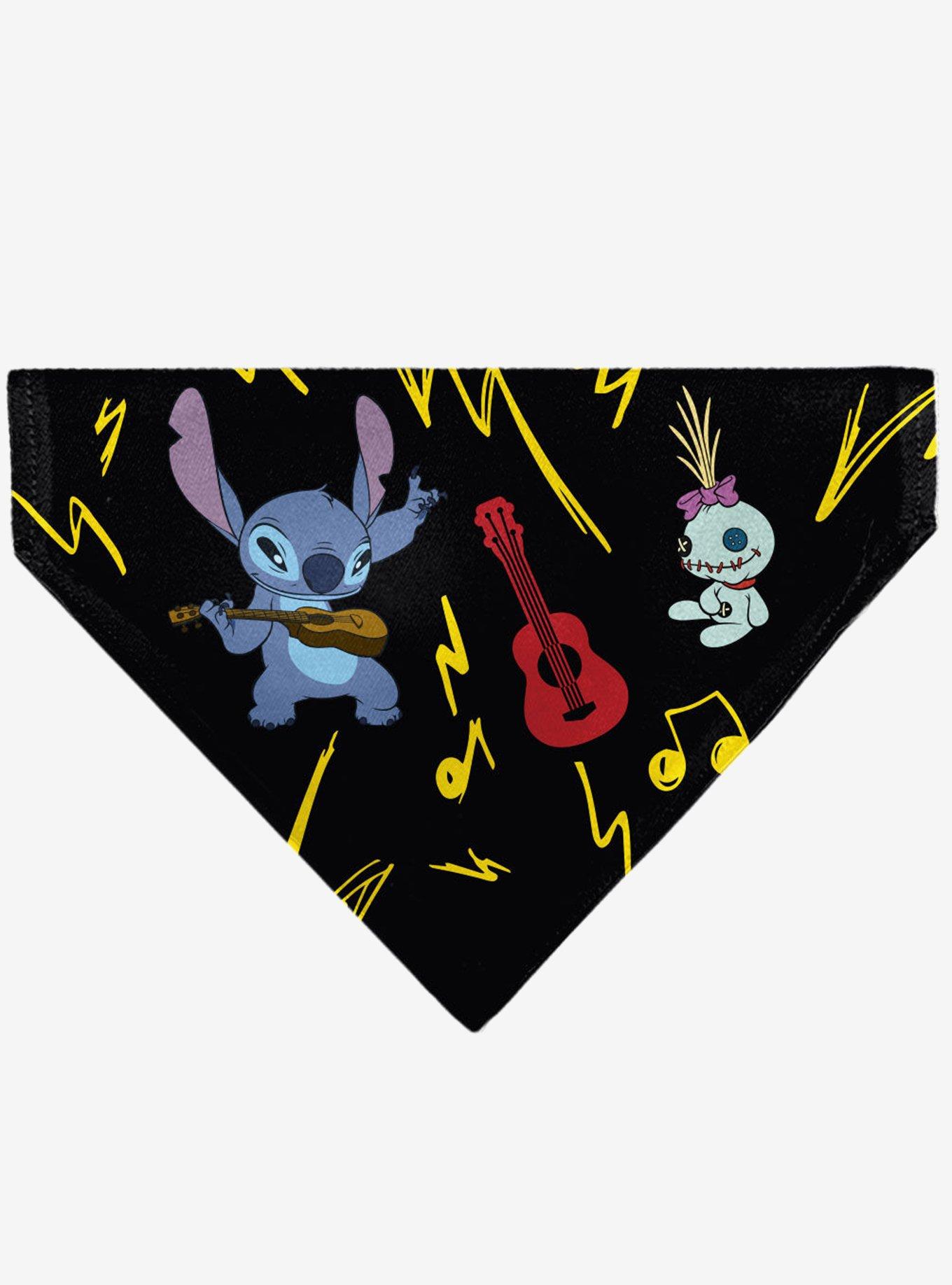 Disney Stitch and Scrump Ukulele Jam Pose Slip On Collar Pet Bandana - Bandana Only
