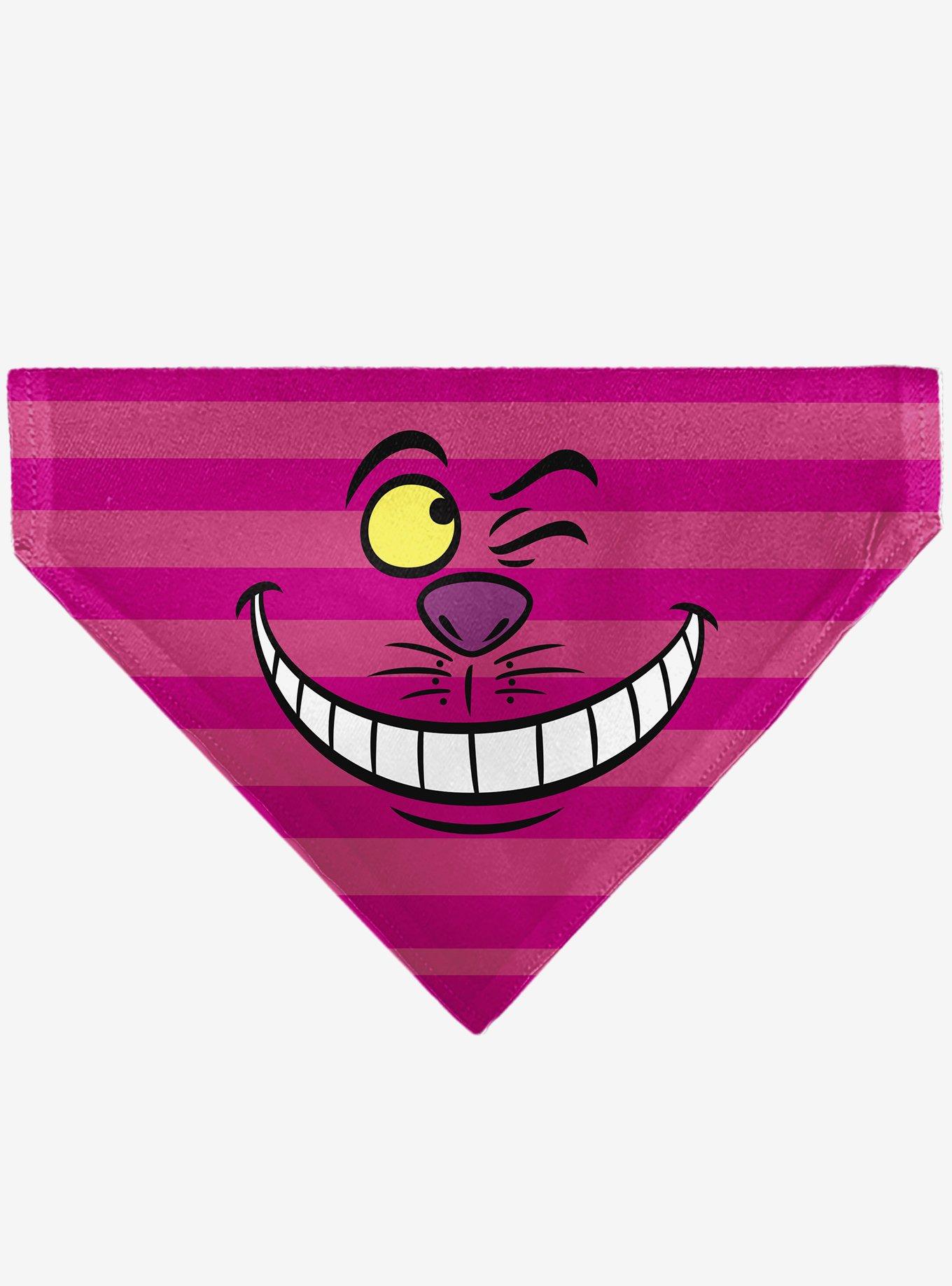 Disney Alice in Wonderland Cheshire Cat Winking Smile Slip On Collar Pet Bandana - Bandana Only, , hi-res
