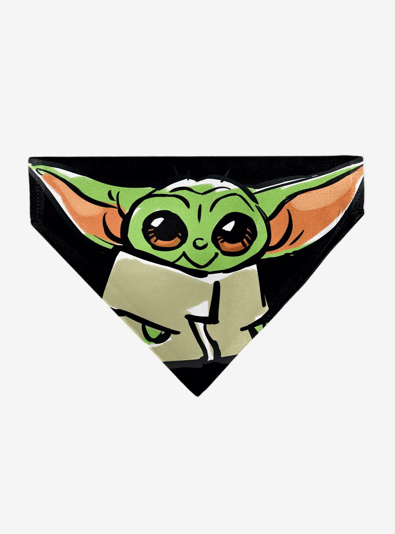 Star Wars Grogu Baby Yoda Smiling Impression Painting Slip On Collar Pet Bandana - Bandana Only, , hi-res