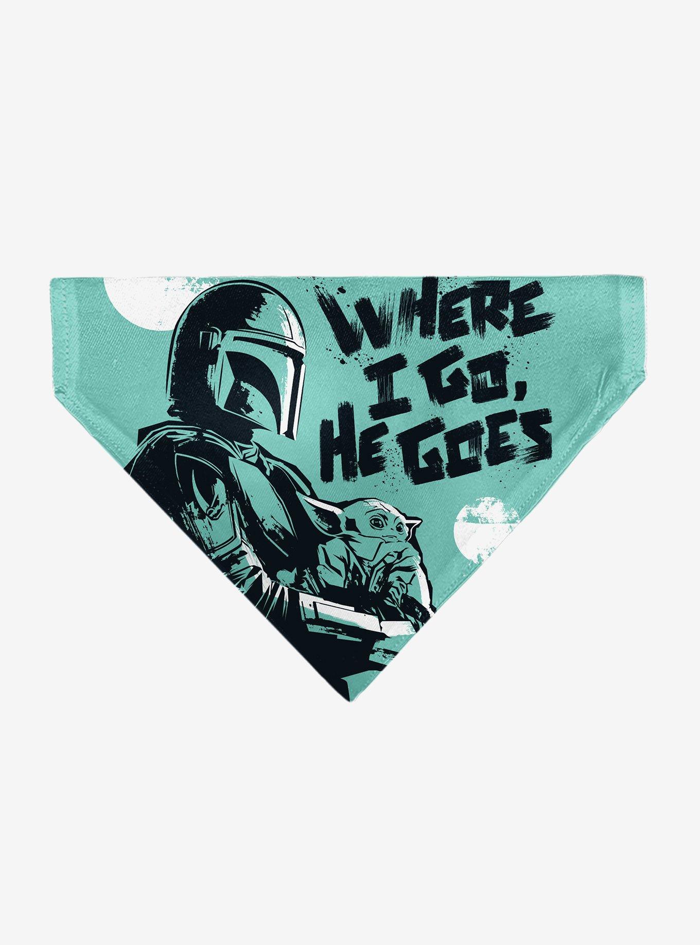 Star Wars Mandalorian and Grogu Where He Goes I Go Pose Slip On Collar Pet Bandana - Bandana Only, , hi-res