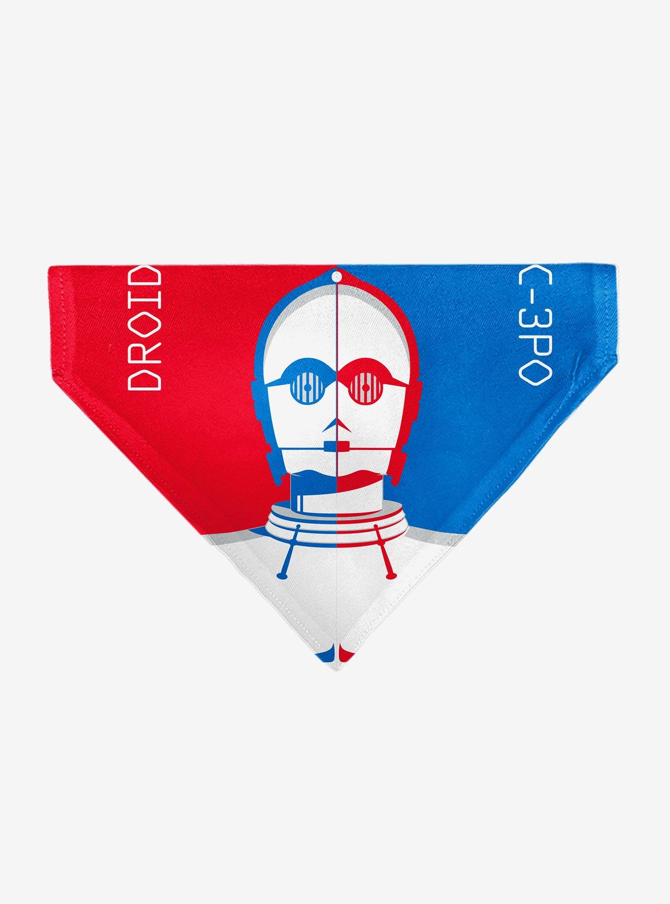 Star Wars Droid C3PO Text and Pop Art Pose Slip On Collar Pet Bandana - Bandana Only