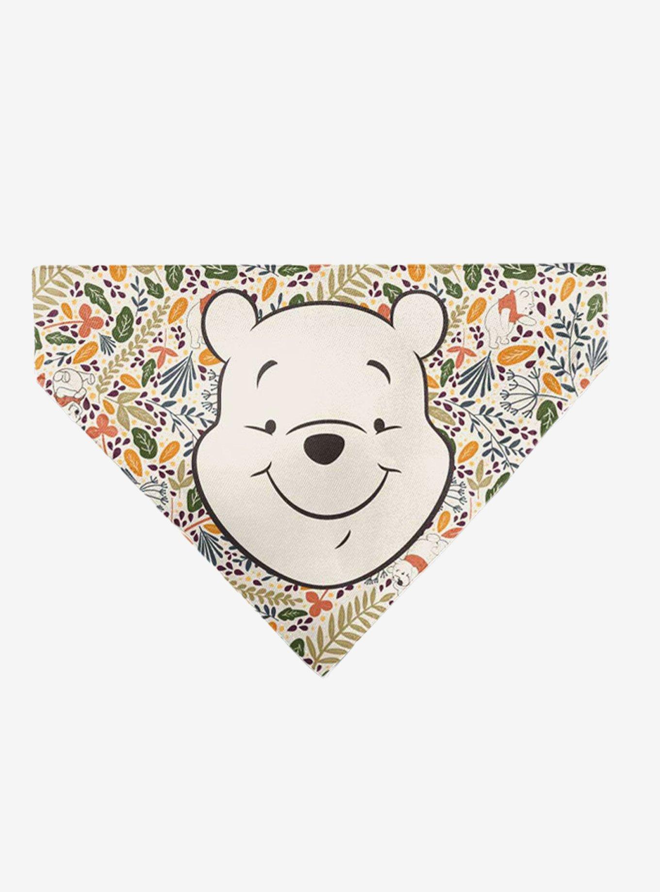 Disney Winnie the Pooh Smiling Face Foliage Collage Slip On Collar Pet Bandana - Bandana Only, , hi-res