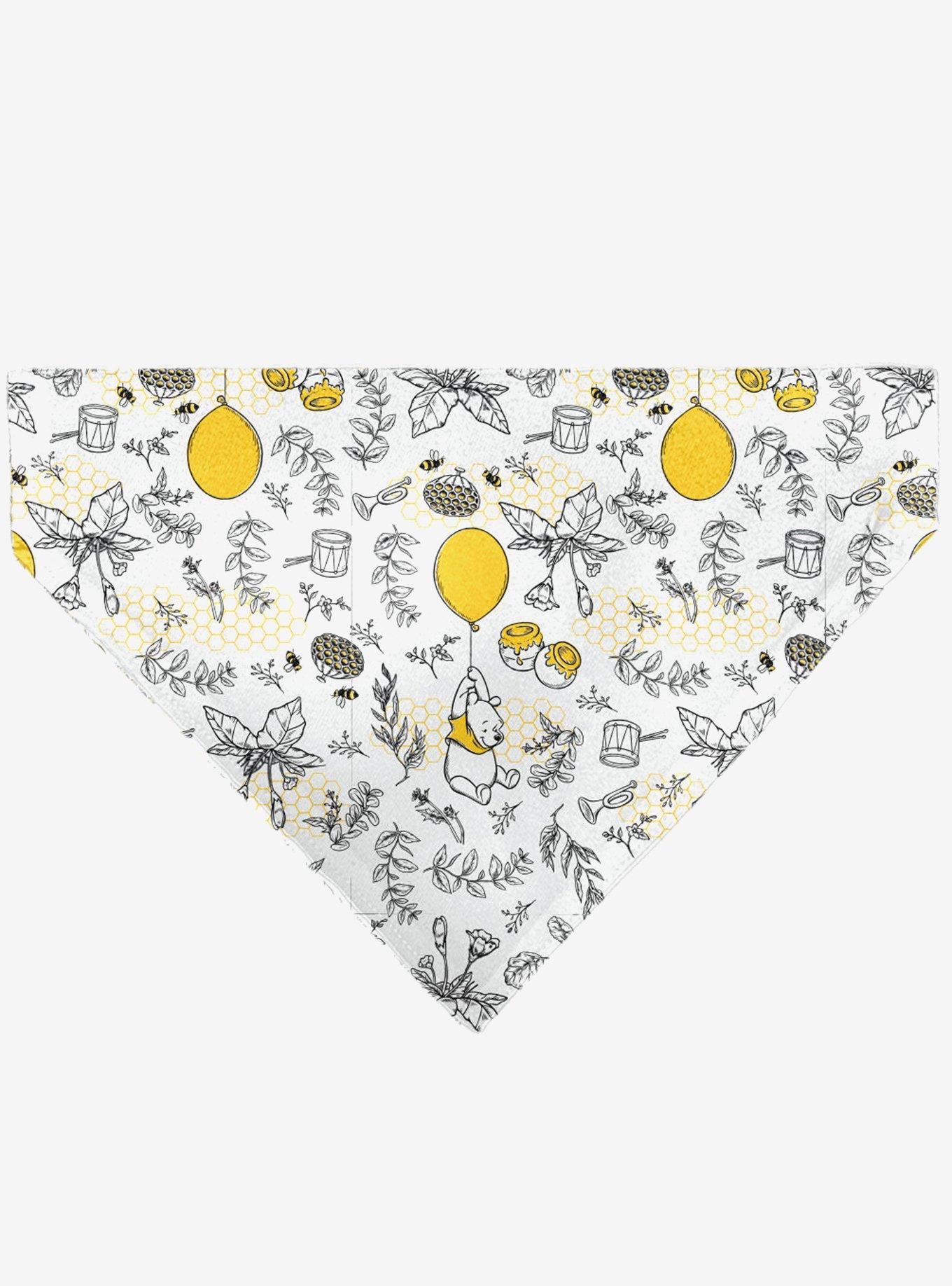 Disney Winnie the Pooh Balloon Pose and Foliage Collage Slip On Collar Pet Bandana - Bandana Only