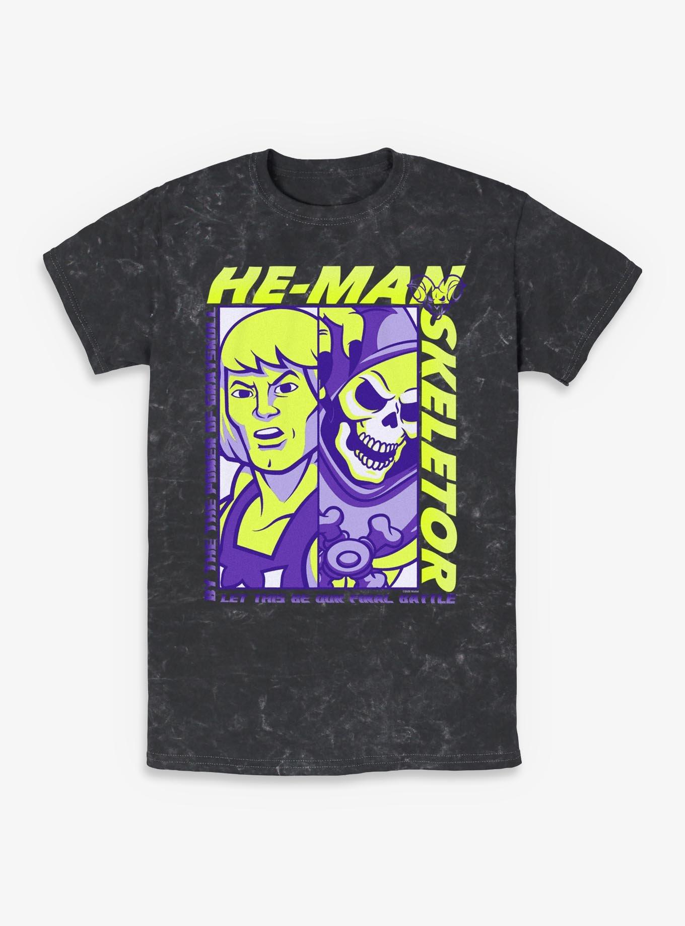 Masters Of The Universe He-Man & Skeletor Split Mineral Wash T-Shirt, , hi-res