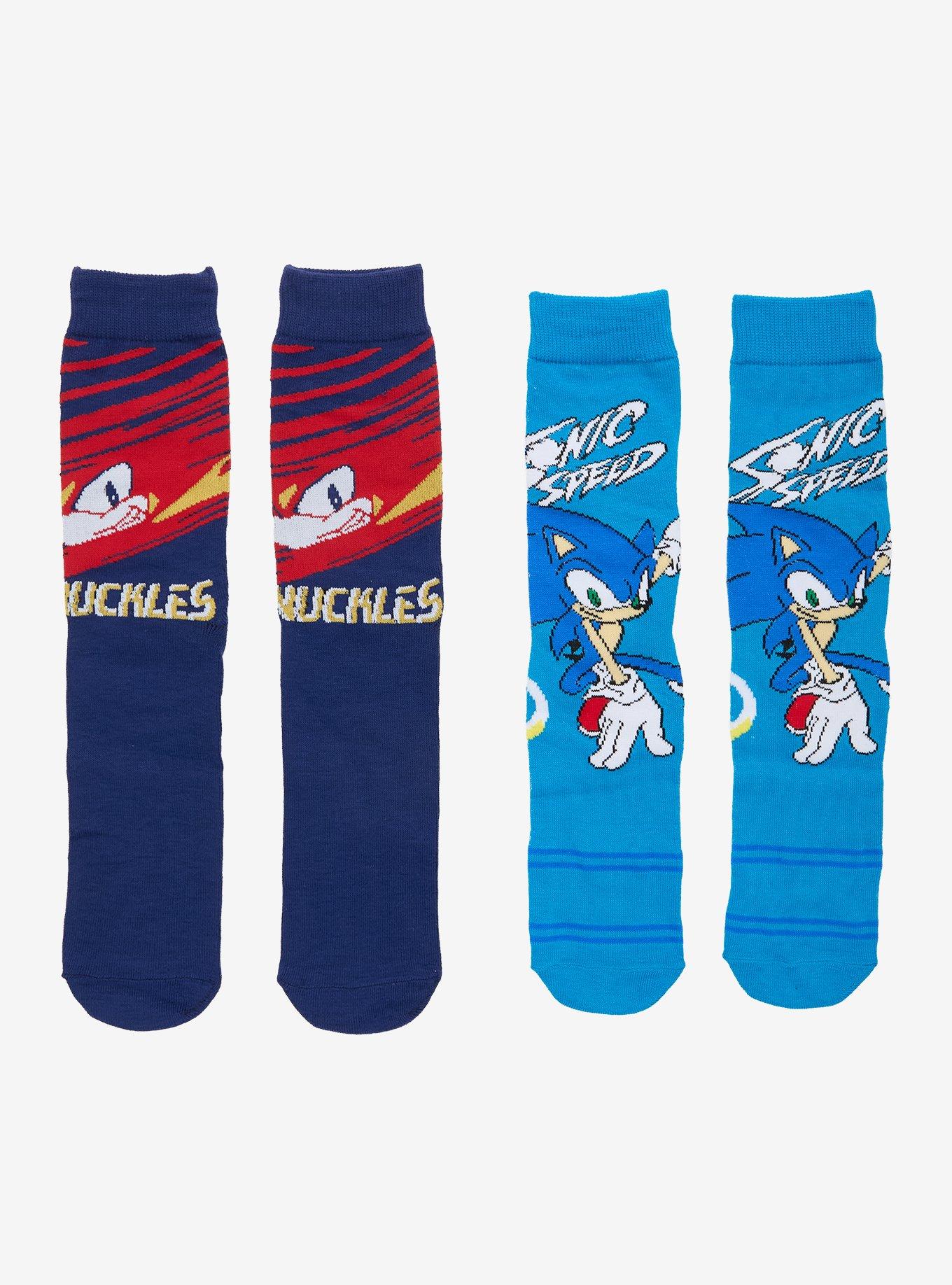 Sonic The Hedgehog Knuckles & Sonic Crew Socks 2 Pair