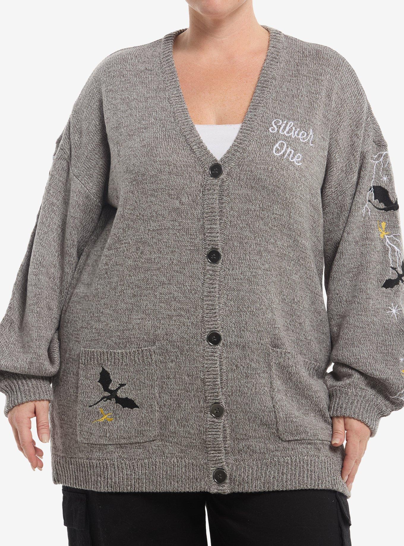 Fourth Wing Violet Dragons Girls Cardigan Plus Size