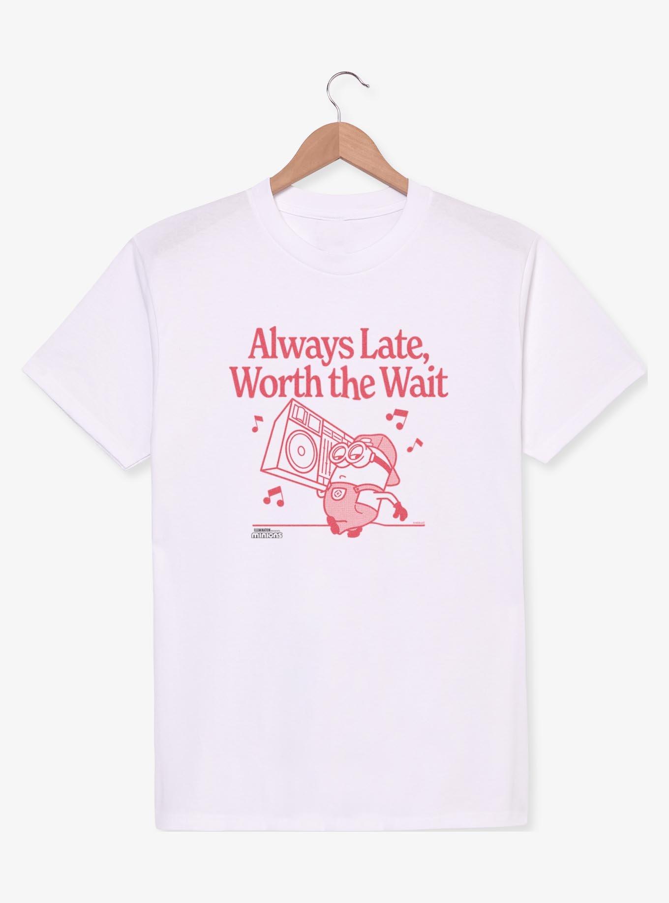 Minions Always Late, Worth The Wait Boombox T-Shirt, , hi-res