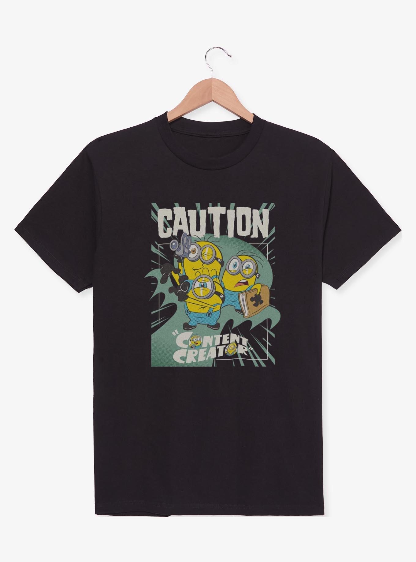Minions Caution Content Creator T-Shirt, , hi-res