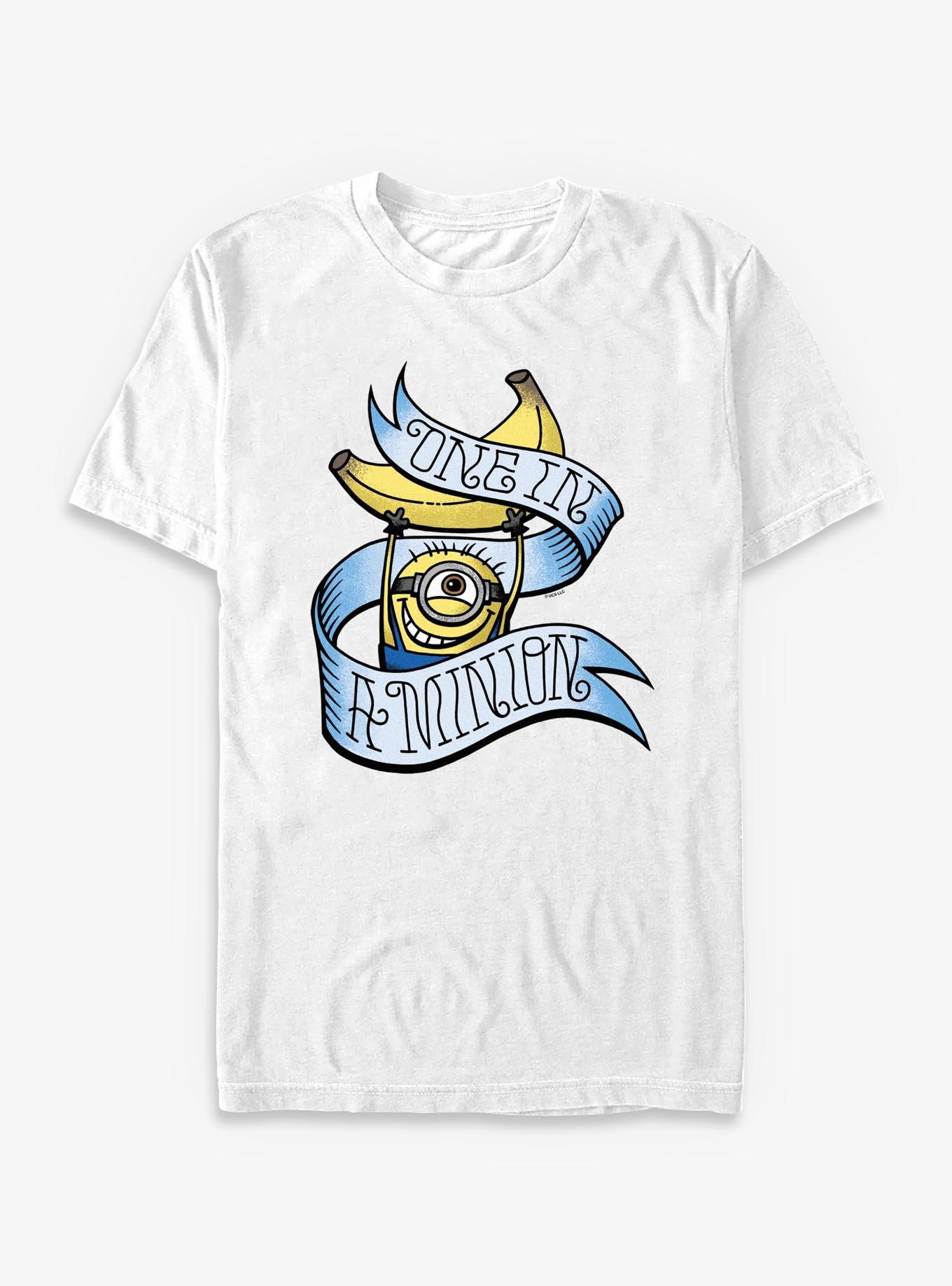 Minions One In A Minion Tattoo T-Shirt, WHITE, hi-res