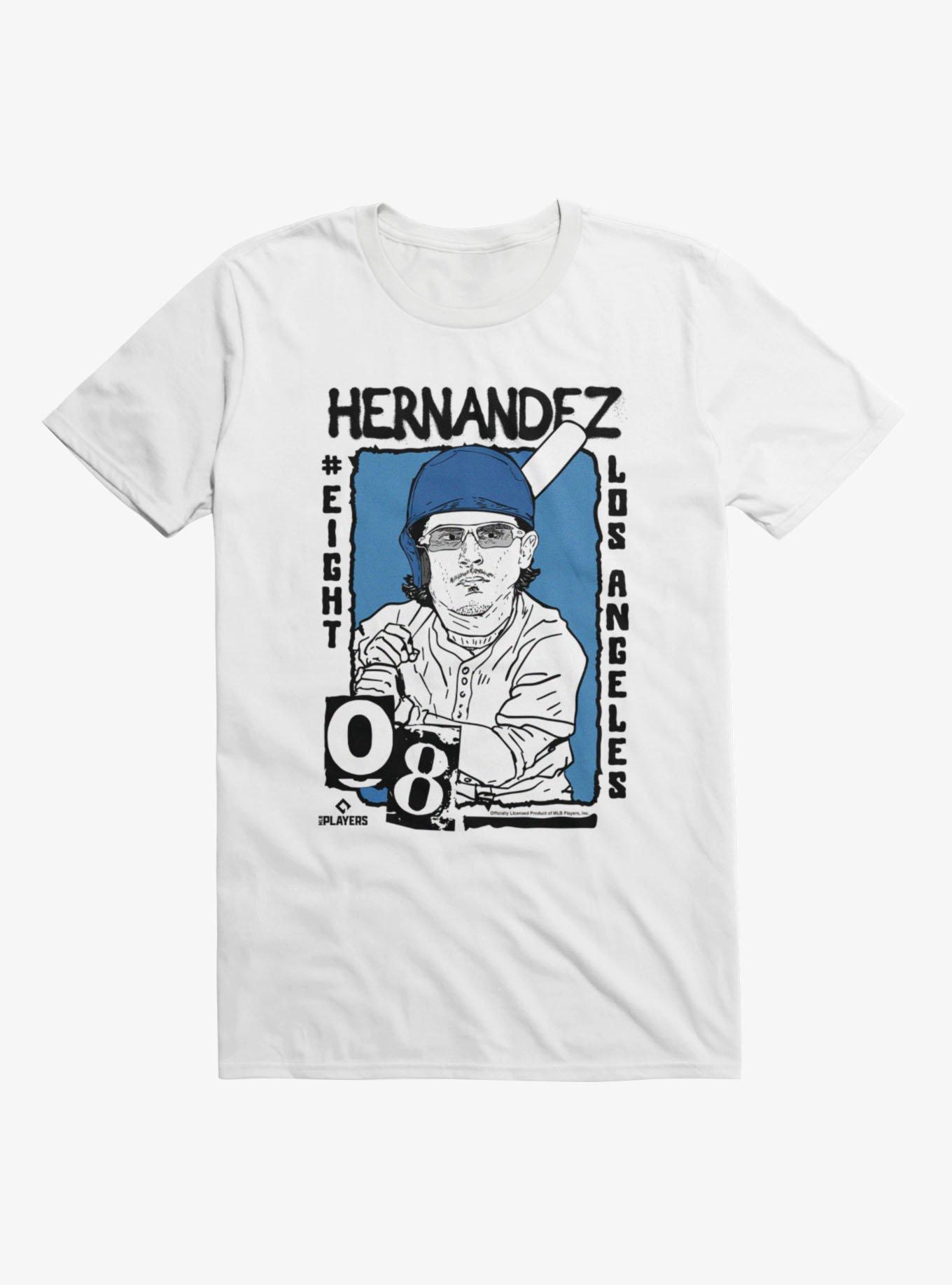MLB Los Angeles Dodgers Kike Hernandez T-Shirt Hot Topic Exclusive, WHITE, hi-res