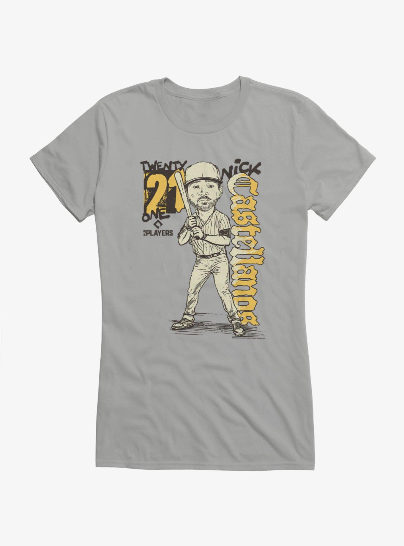 MLB San Diego Padres Nick Castellanos Batter Pose Caricature Girls T-Shirt Hot Topic Exclusive, , hi-res