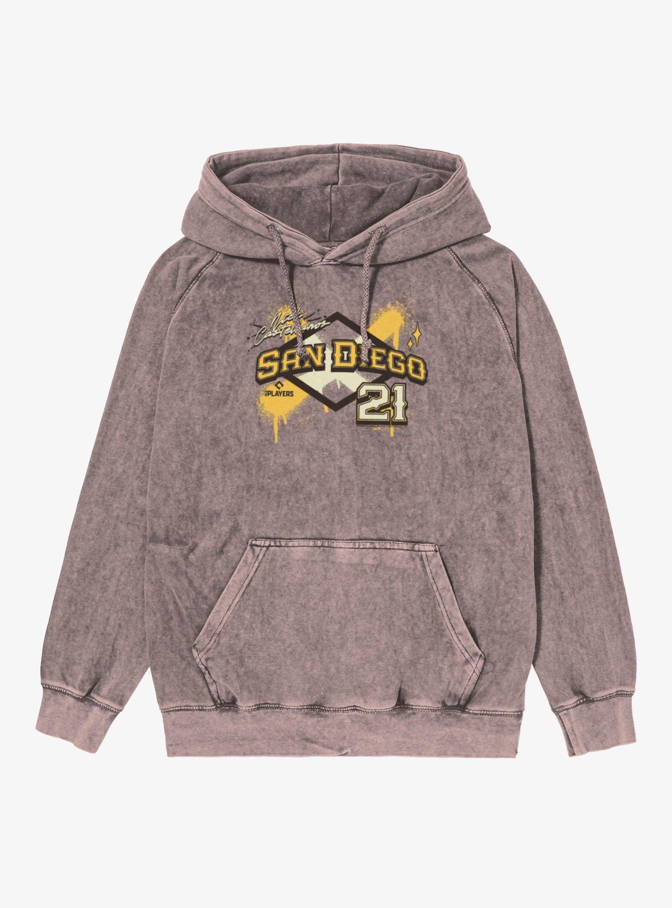 MLB San Diego Padres Nick Castellanos Diamond Mineral Wash Hoodie Hot Topic Exclusive, , hi-res