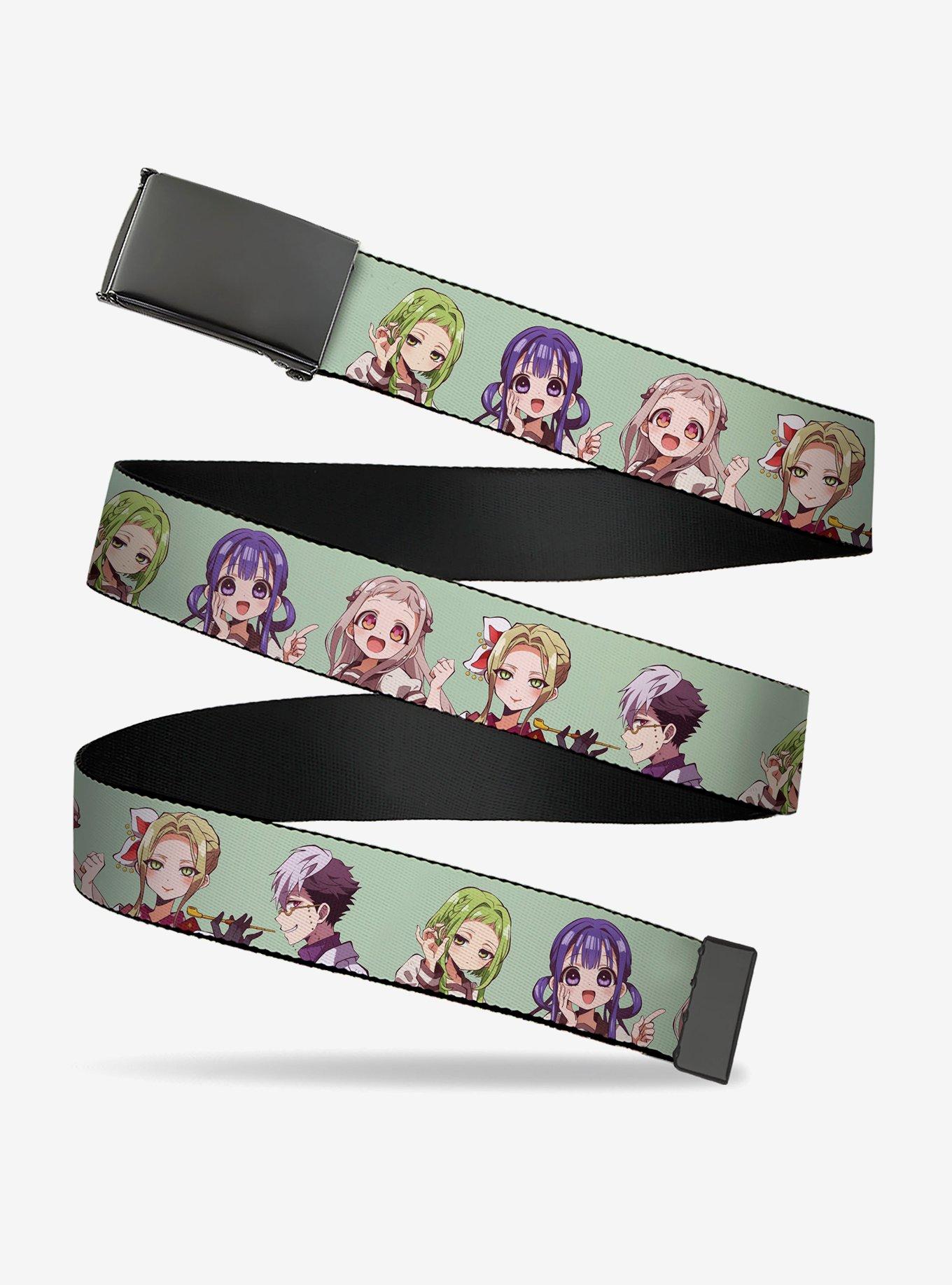 After School Hanako-Kun Five Character Poses Light Green Clamp Buckle Belt, , hi-res