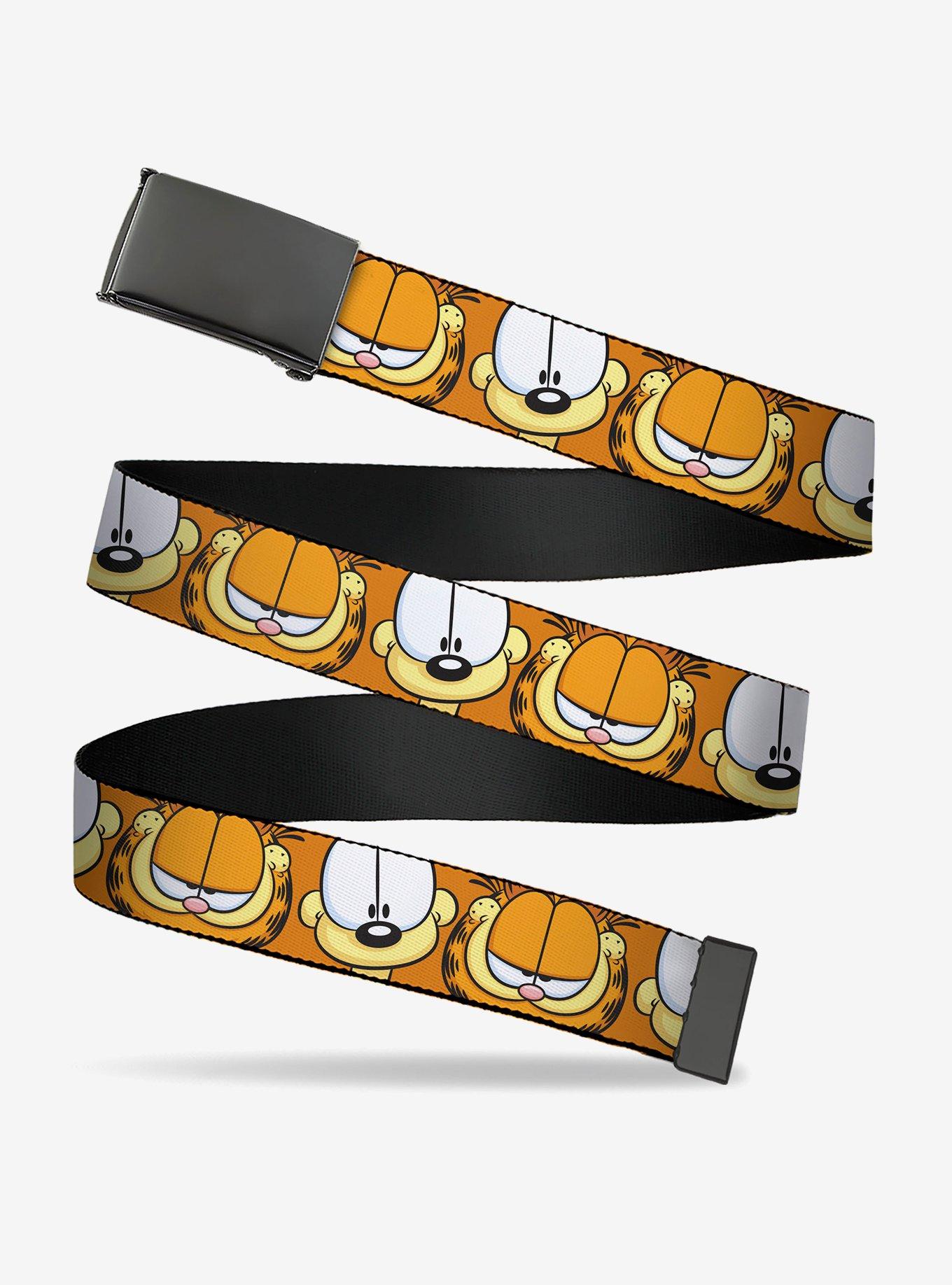 Garfield and Odie Faces Close Up Orange Clamp Buckle Belt, , hi-res