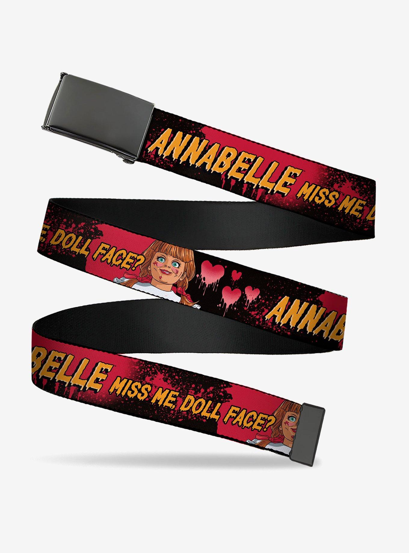 Annabelle Miss Me Doll Face Pose Clamp Buckle Belt, , hi-res