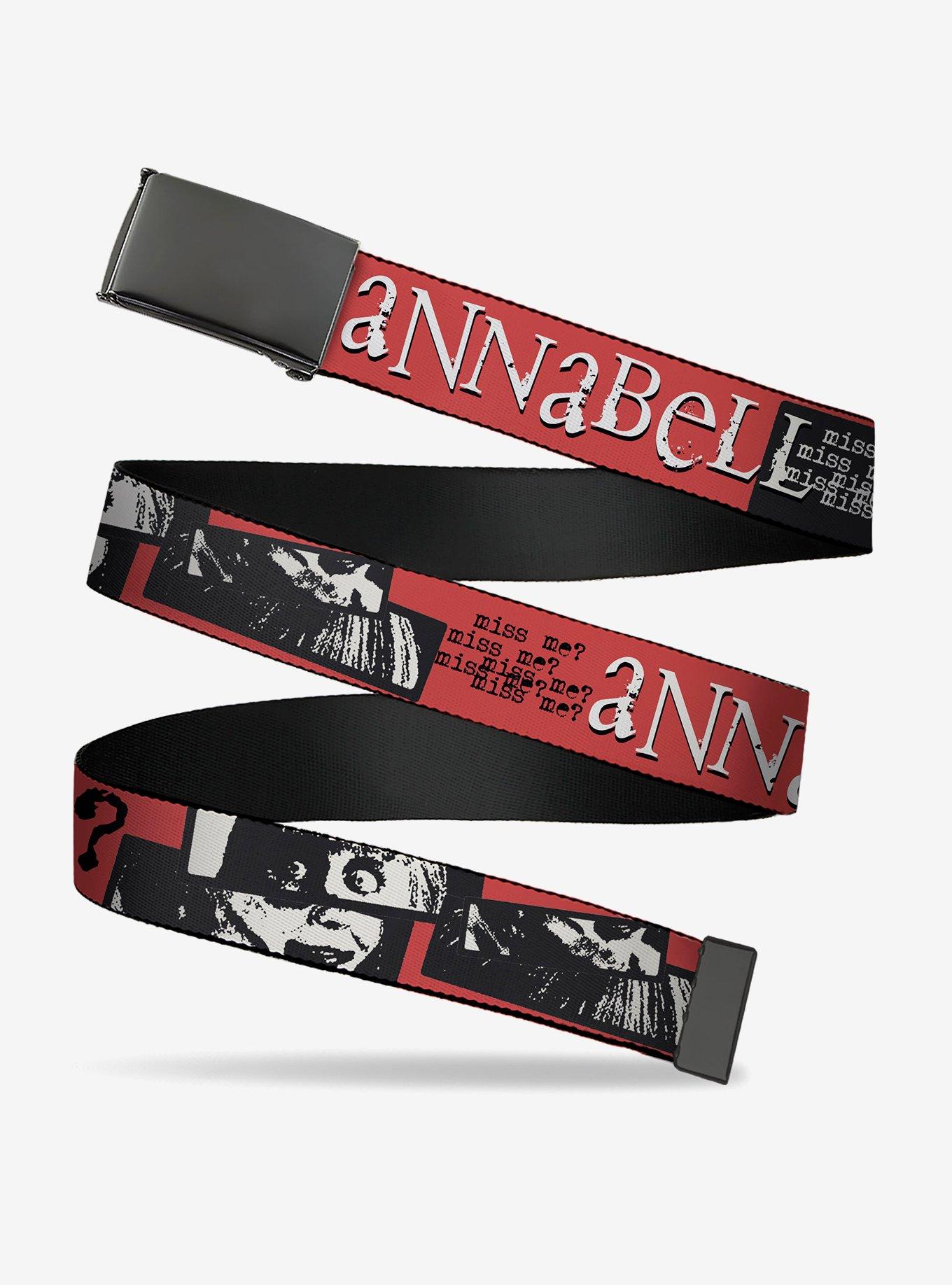 Annabelle Miss Me Eyes and Text Clamp Buckle Belt, , hi-res