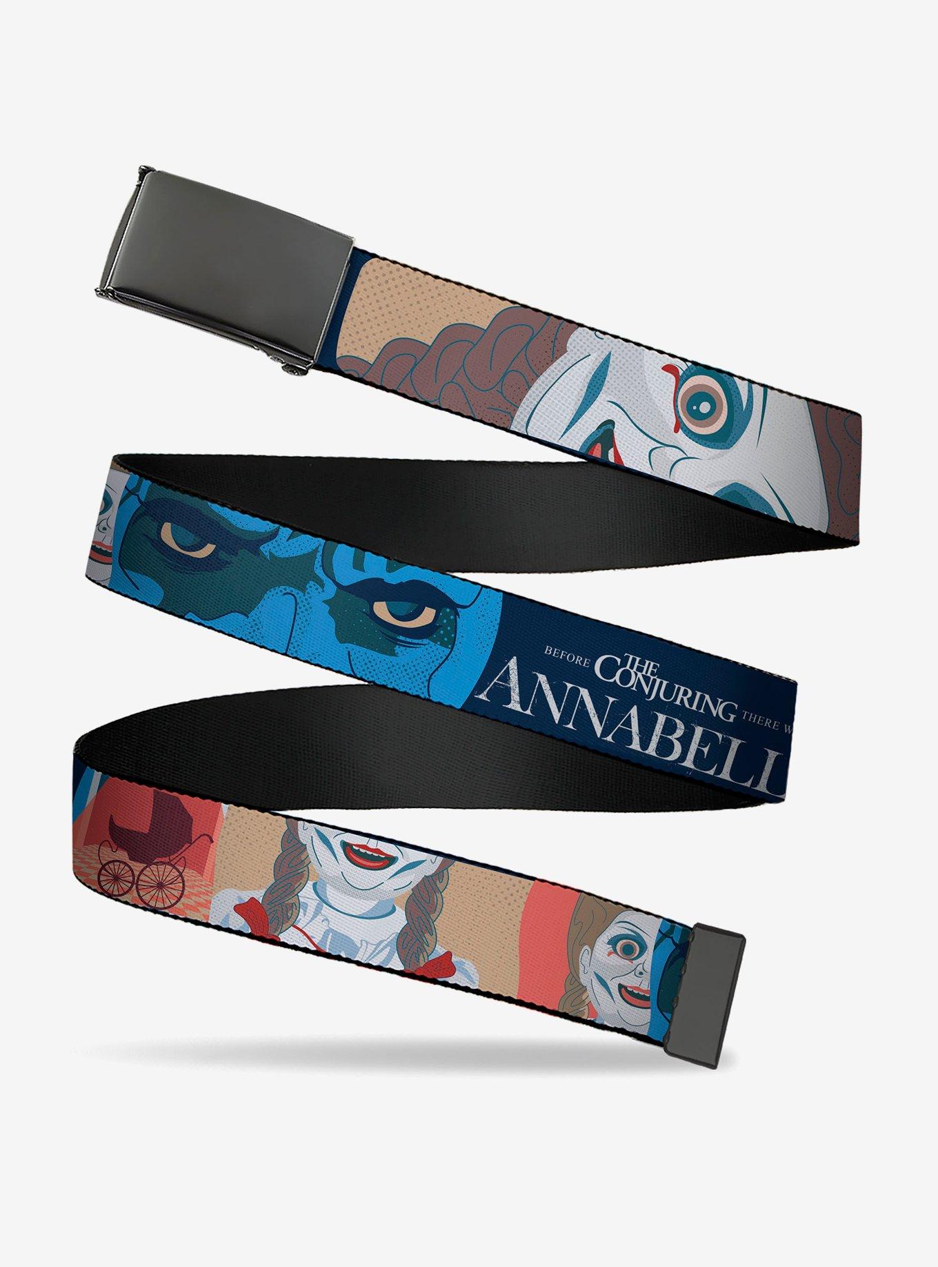 Annabelle Pop Art Scenes and Title Logo Multi Clamp Buckle Belt, , hi-res