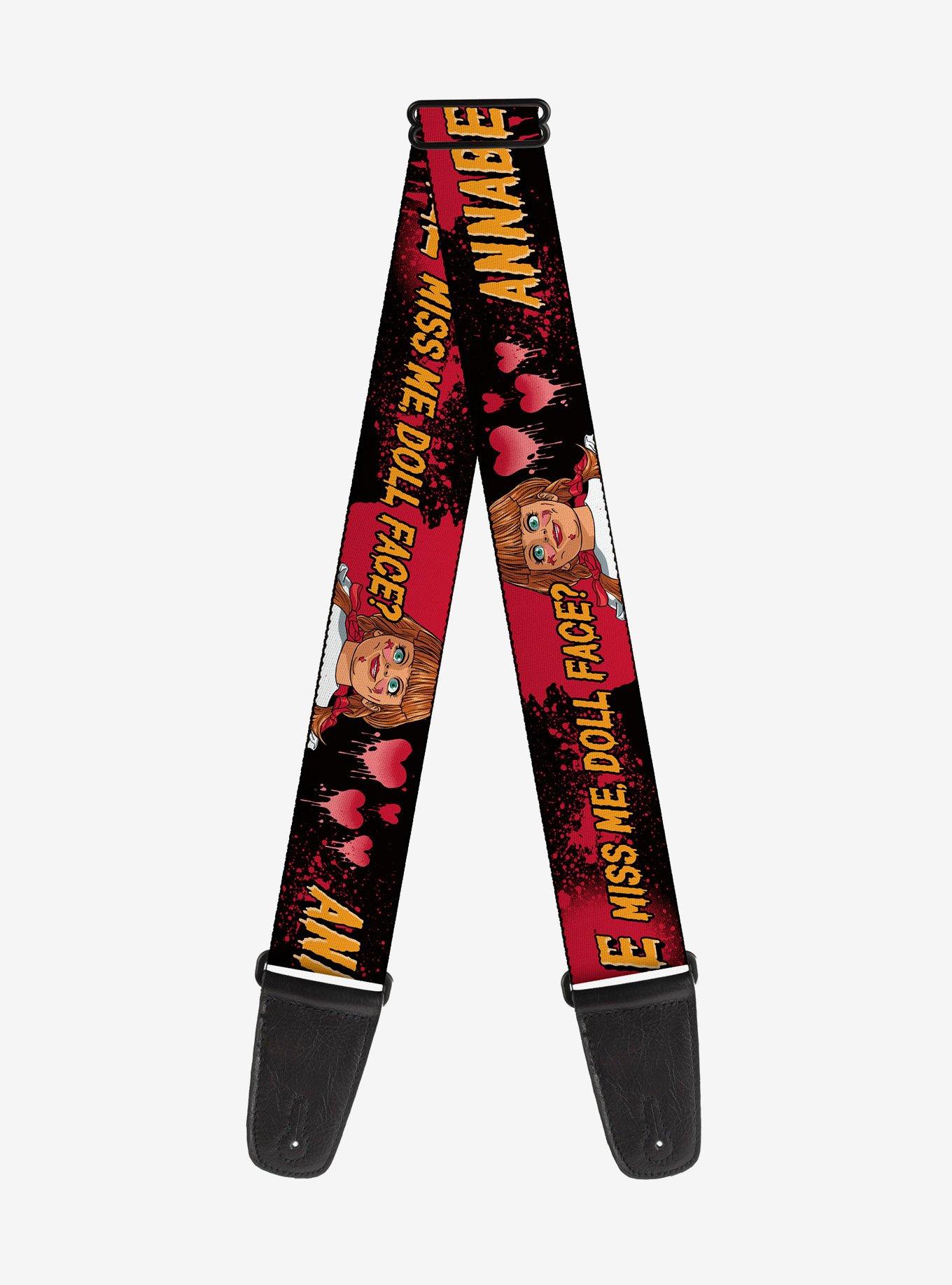 Annabelle Miss Me Doll Face Pose Guitar Strap, , hi-res