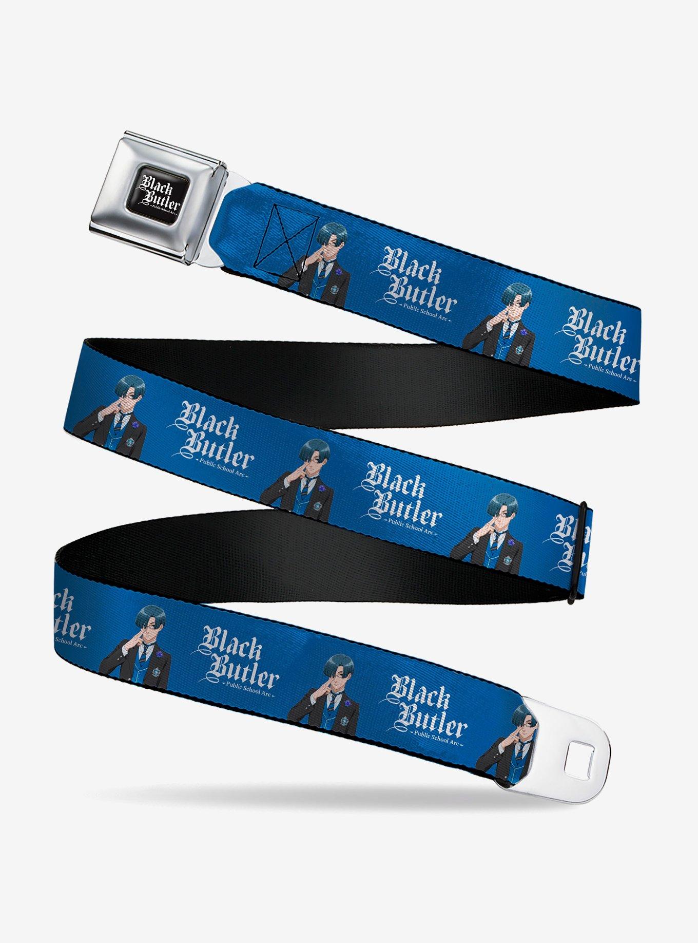 Black Butler Lawrence Bluewer Pose and Title Seatbelt Buckle Belt, , hi-res